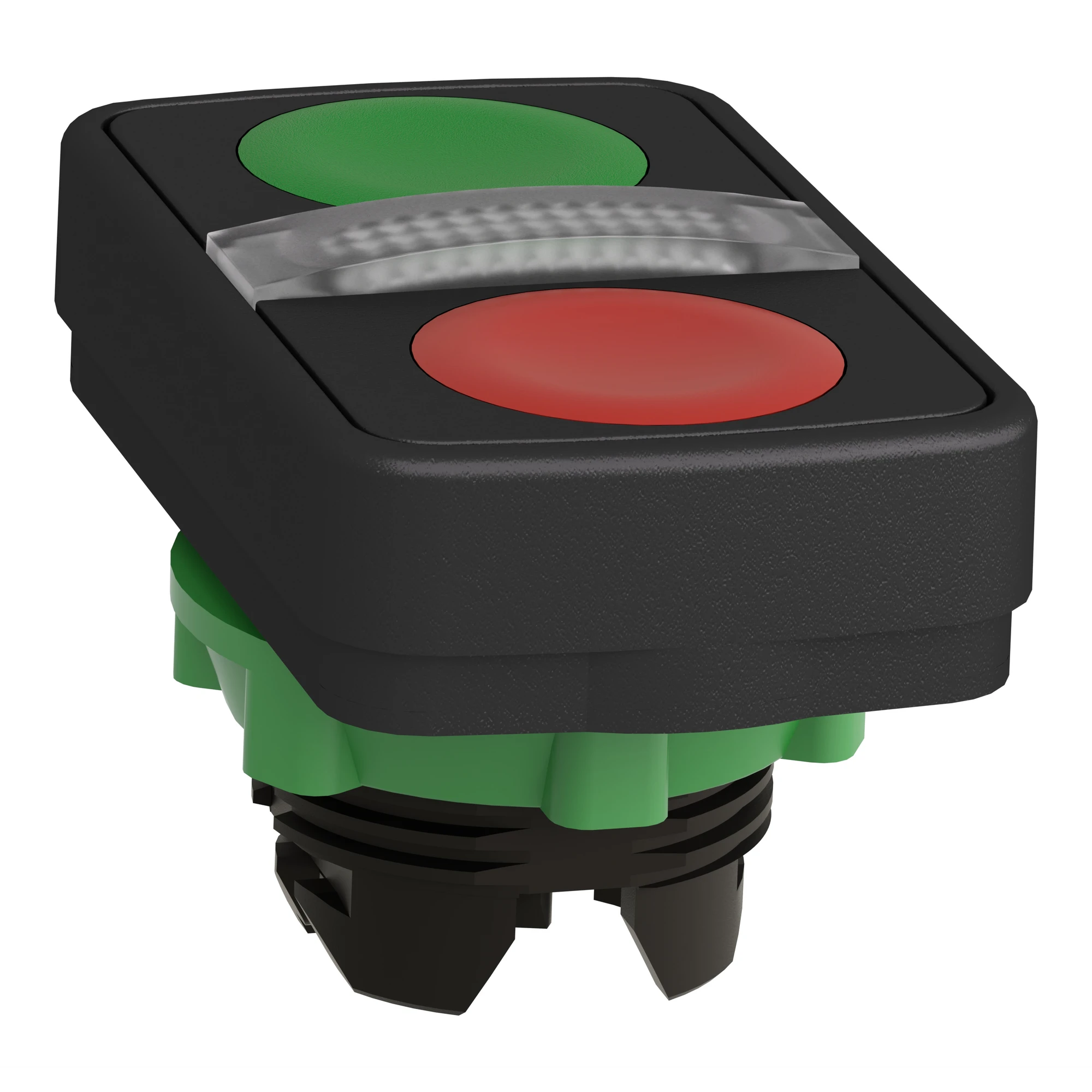 Schneider Electric ZB5AW7A3740 Double pushbutton, front element, Harmony XB5, plastic, 22mm, green, red, unlabelled, illuminated (img_005) Schneider Electric ZB5AW7A3740 Double pushbutton, front element, Harmony XB5, plastic, 22mm, green, red, unlabelled, illuminated (img_005)