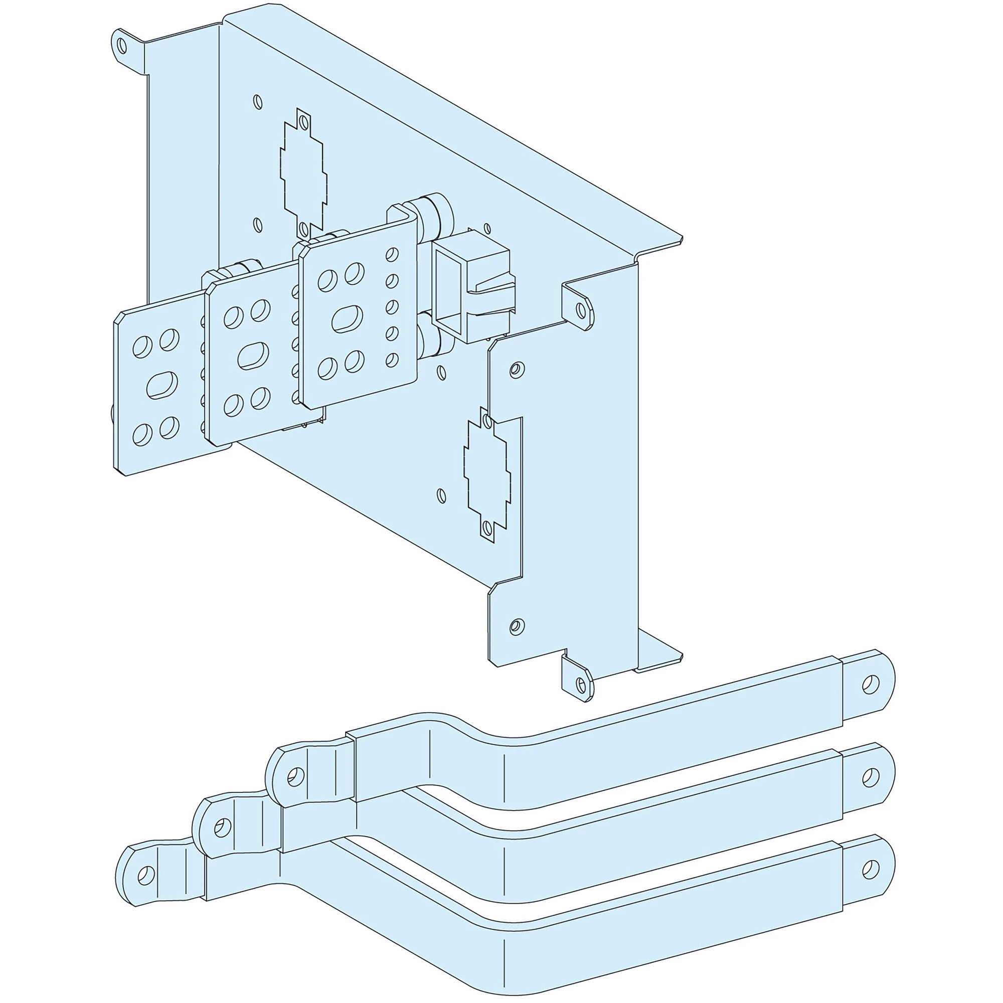 Schneider Electric LVS04455 PrismaSeT-P, Connection extension, ComPacT NSX/NSX Vigi400-630 3-pole, toggle lever, fixed-mounted, horizontal (img_001) Schneider Electric LVS04455 PrismaSeT-P, Connection extension, ComPacT NSX/NSX Vigi400-630 3-pole, toggle lever, fixed-mounted, horizontal (img_001)