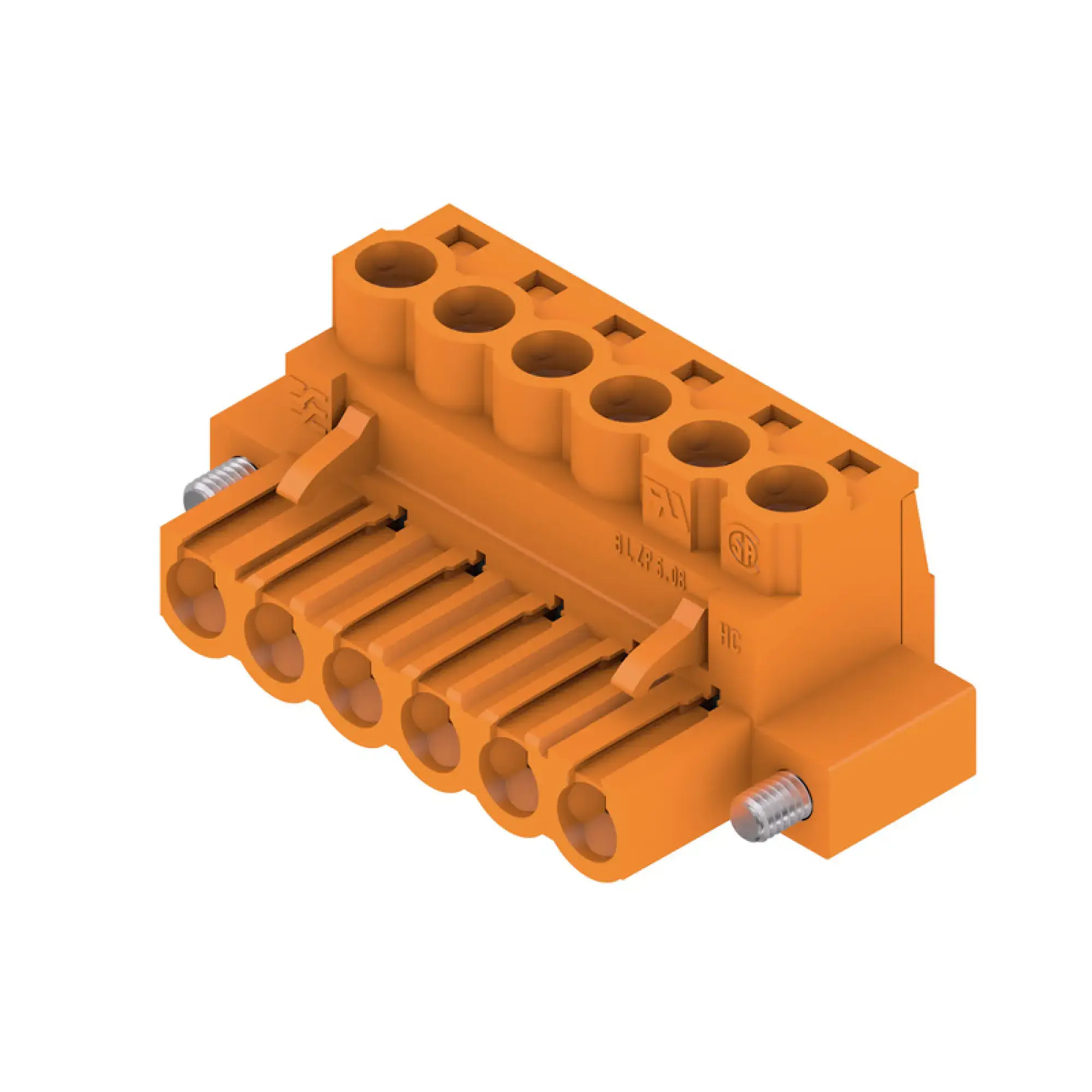 Weidmüller 1944130000 PCB connector (wire connection), 320 V, 23 A, Pitch in mm: 5.08, 4 mm², Number of poles: 6, Clamping yoke connection, Box (img_001)