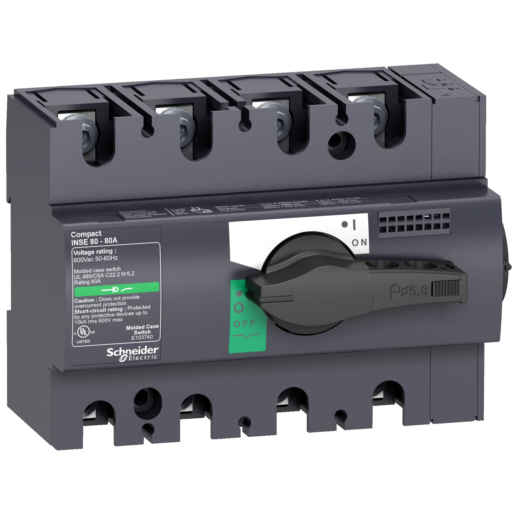 Schneider Electric 28995 Compact switch disconnector ComPact INSE80 4P 40A with black rotary drive (img_001)