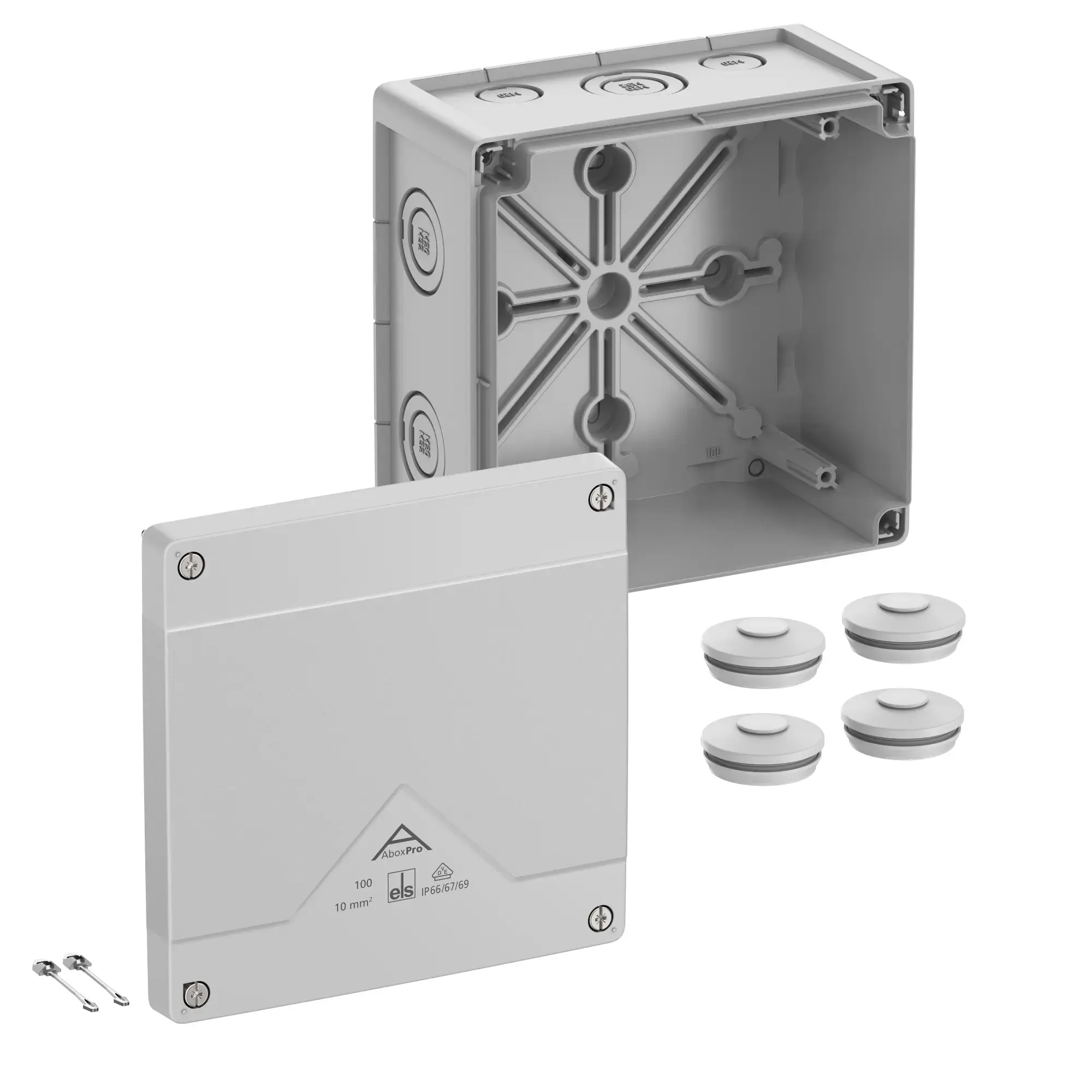 Spelsberg 41040001 Junction box, Type of protection IP66/IP67/IP69, max. 10², IK09, Protection class II, Ui 1000V AC, Ui 1000V DC, DLG, DNV, VDE, Halogen free (img_001)
