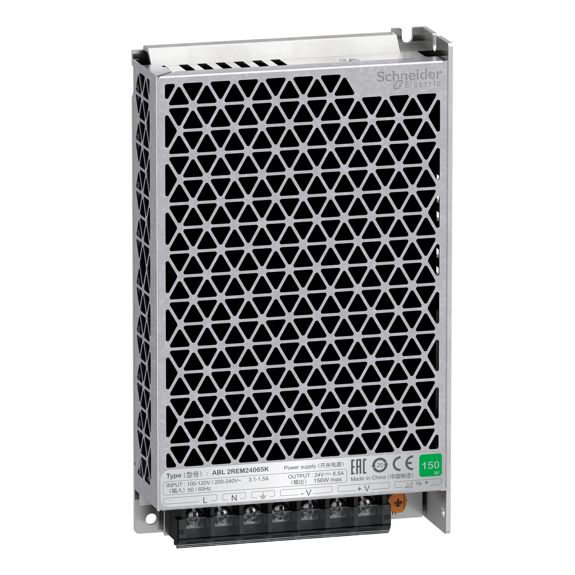 Schneider Electric ABL2REM24065K Spannungsversorgung, Easy Modicon ABL2, getaktet, 1-phasig, 100-240V AC, 24V DC, 6,5A, 156W (img_001) Schneider Electric ABL2REM24065K Spannungsversorgung, Easy Modicon ABL2, getaktet, 1-phasig, 100-240V AC, 24V DC, 6,5A, 156W (img_001)
