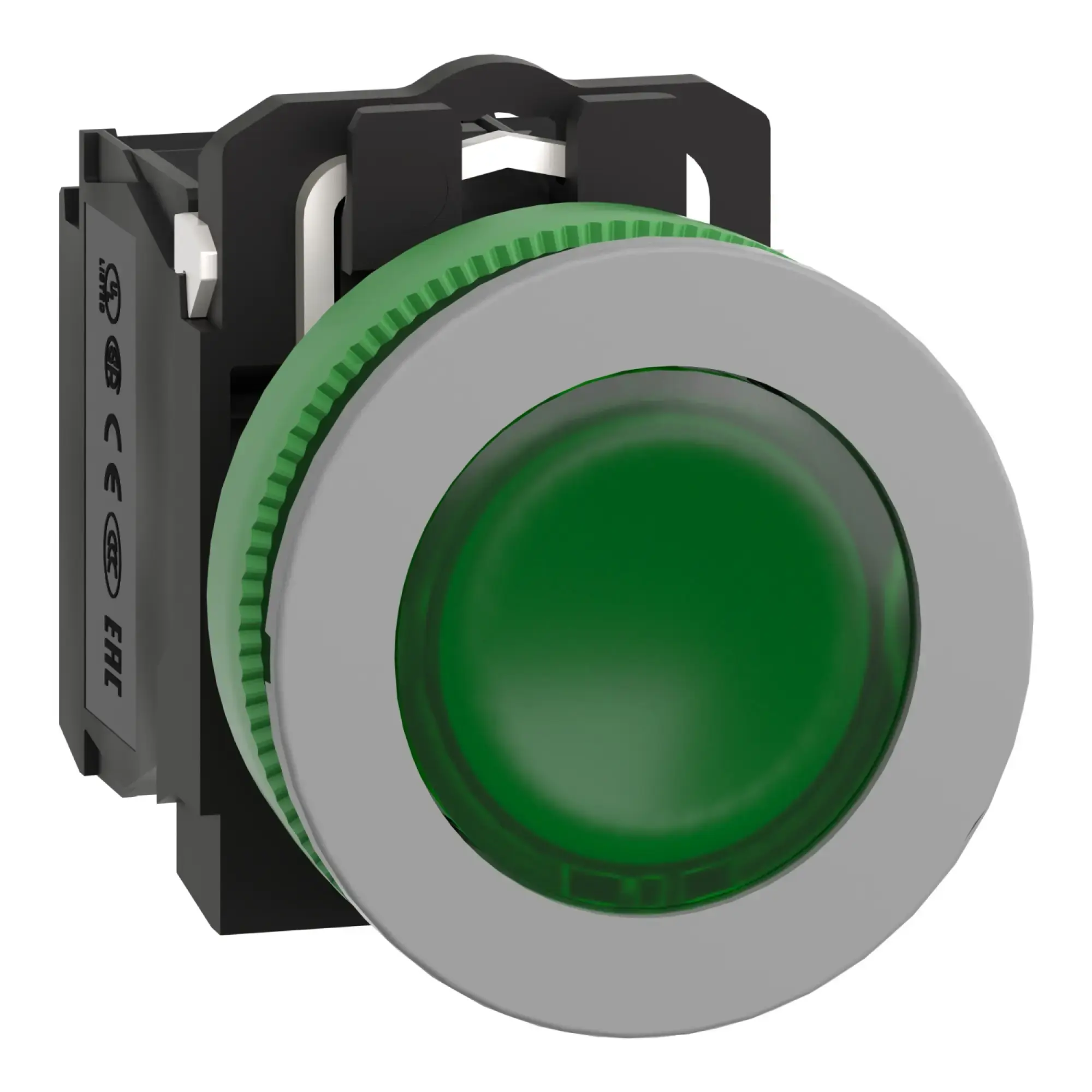 Schneider Electric XB5FW33G5C0 Illuminated push-button, Harmony XB5F, plastic, antimicrobial, light grey, green, 30mm, universal LED, 1NO + 1NC, 110-120V AC (img_009)