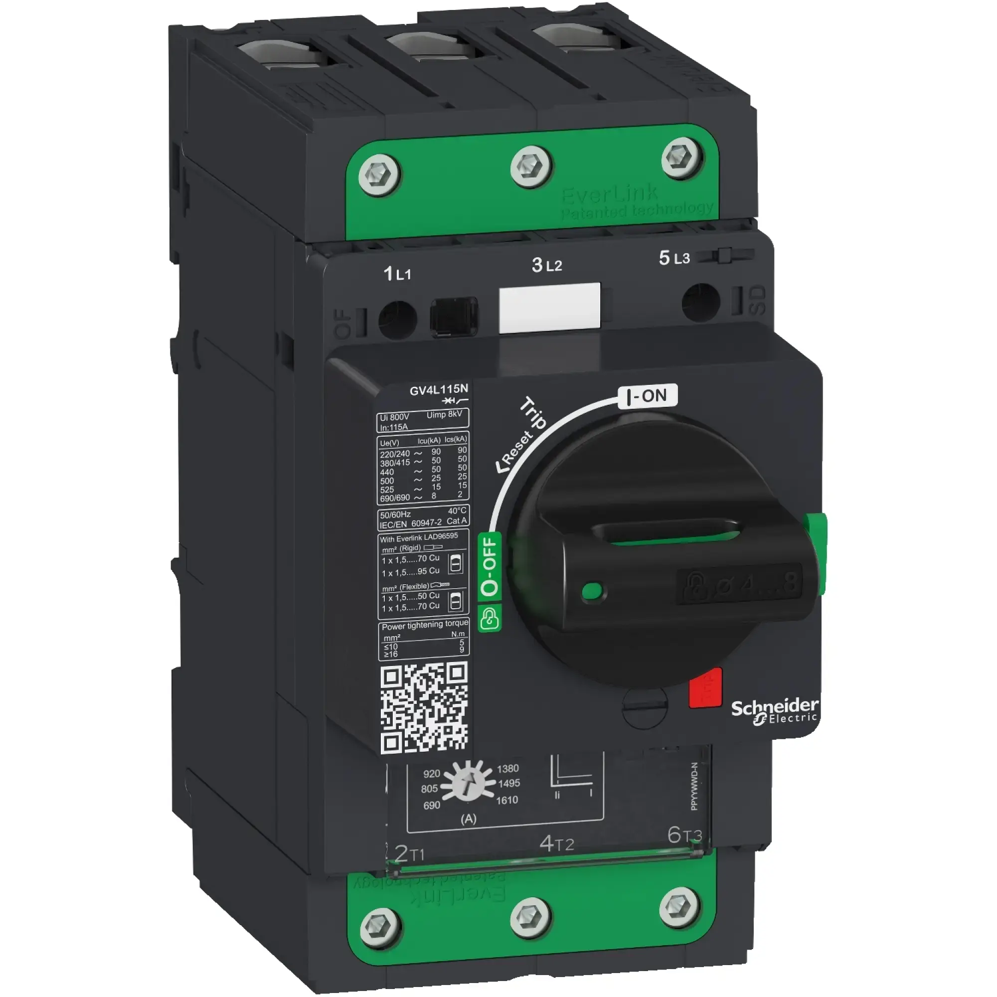 Schneider Electric GV4L50N Motor Protection Circuit Breaker mag. - TeSys GV4 - 50A 3P 50kA - EvLink - Rotary Drive (img_002)