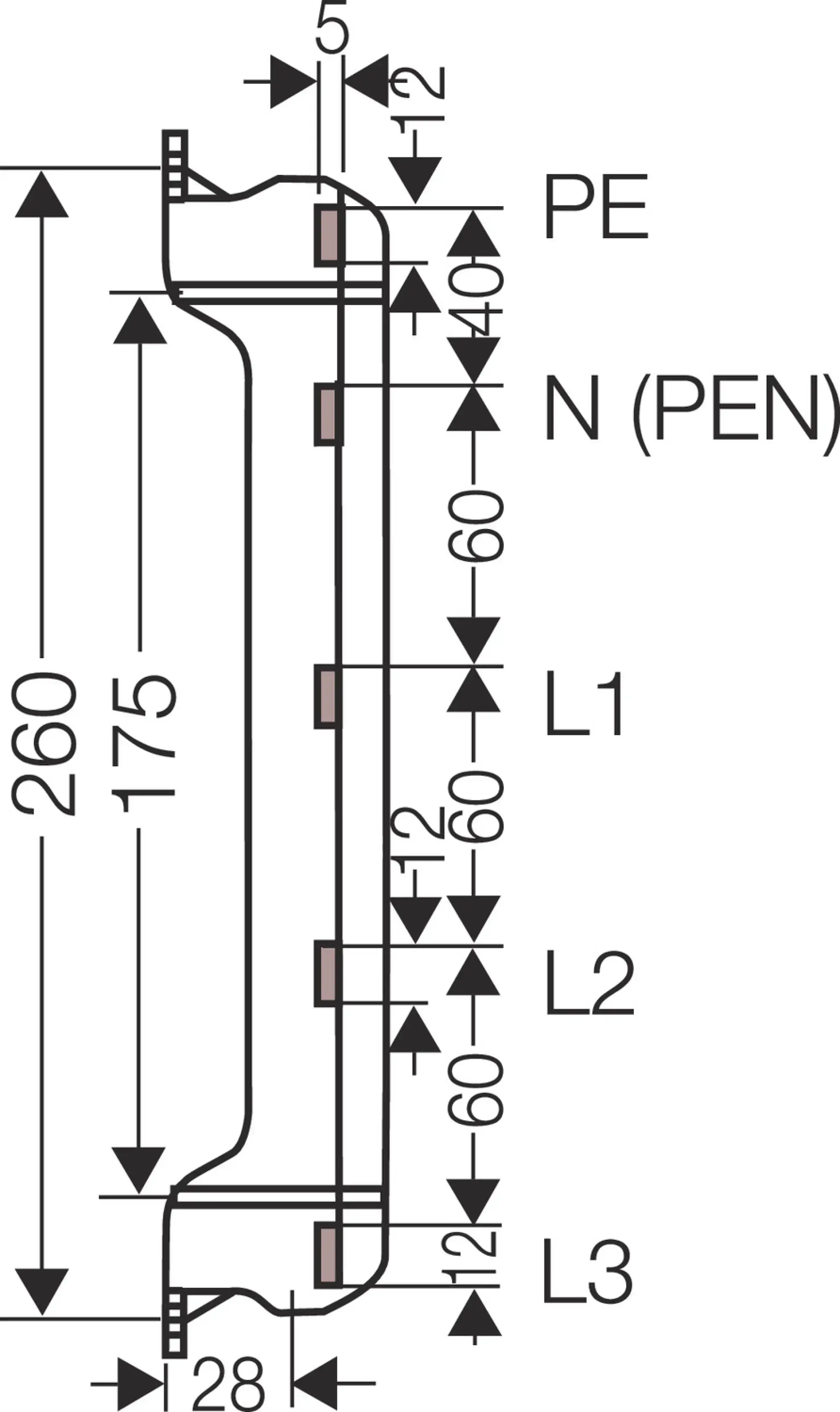 Hensel 68000060 Sammelschienenträger für Sammelschienen 12x5mm, 250A FP ST 25 (img_003)