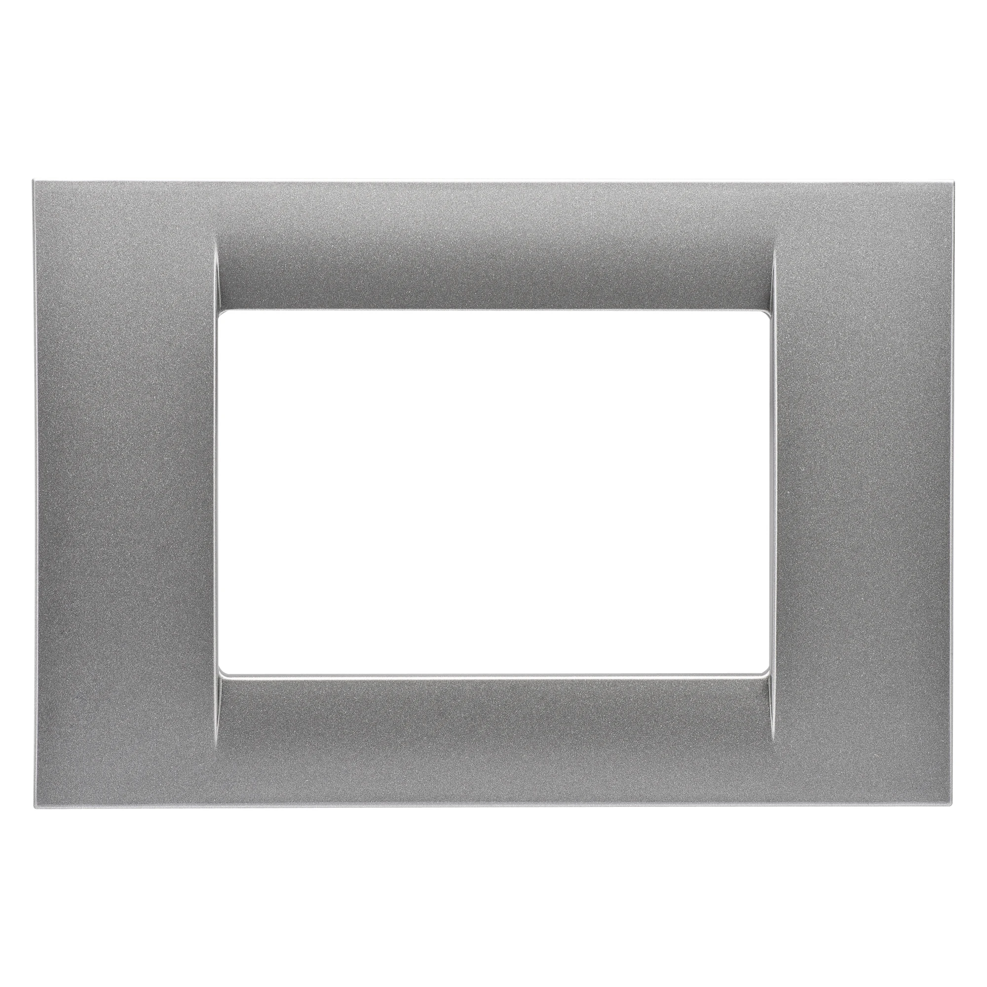 GEWISS GW22283 VIRNA PLATE - IN TECHNOPOLYMER GLOSS FINISHING - 3 GANG - METALLIC TITANIUM - SYSTEM (img_001)