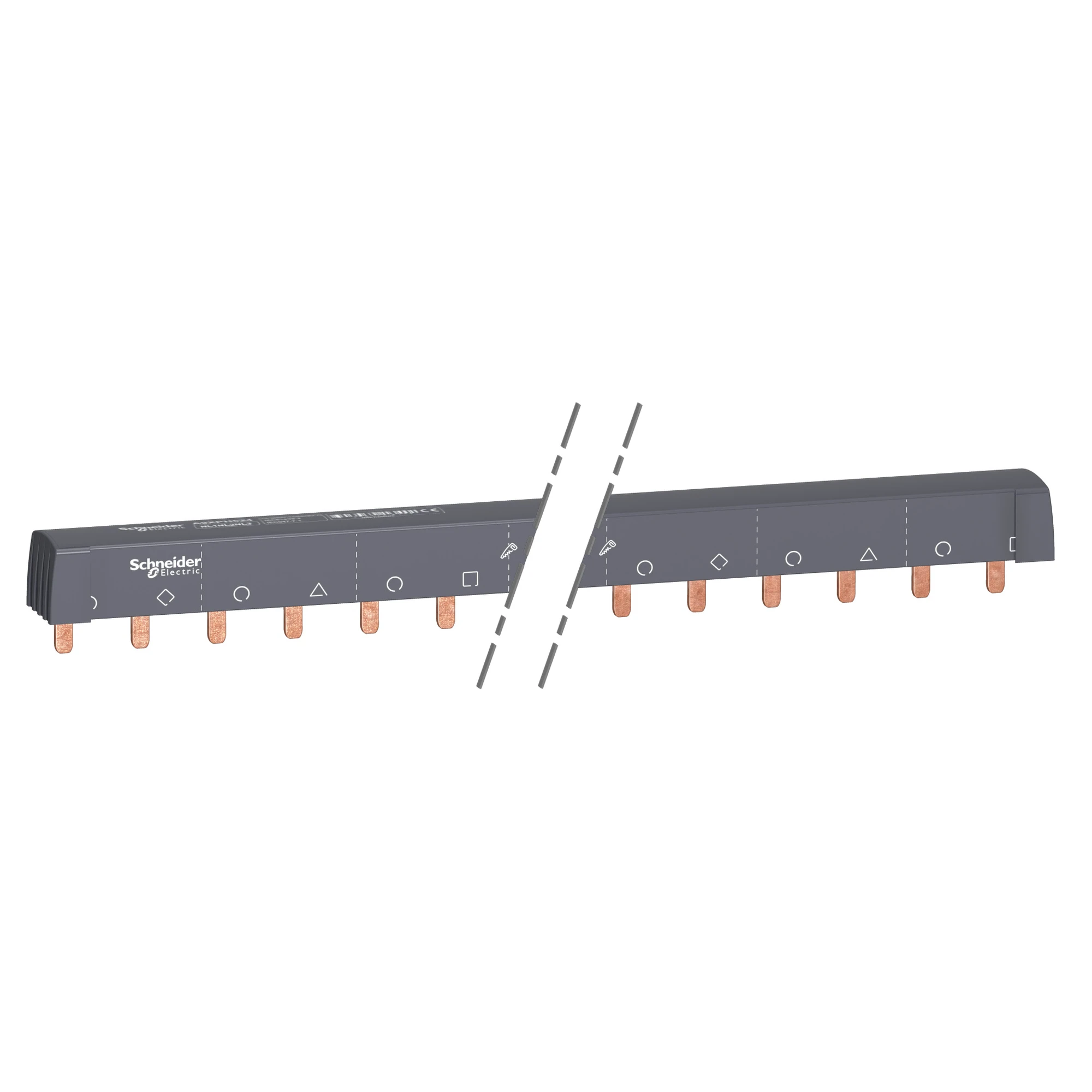 Schneider Electric A9XPH524 Busbar comb, length-adjustable, 3P+N, 24 TE, 100A (img_001) Schneider Electric A9XPH524 Busbar comb, length-adjustable, 3P+N, 24 TE, 100A (img_001)