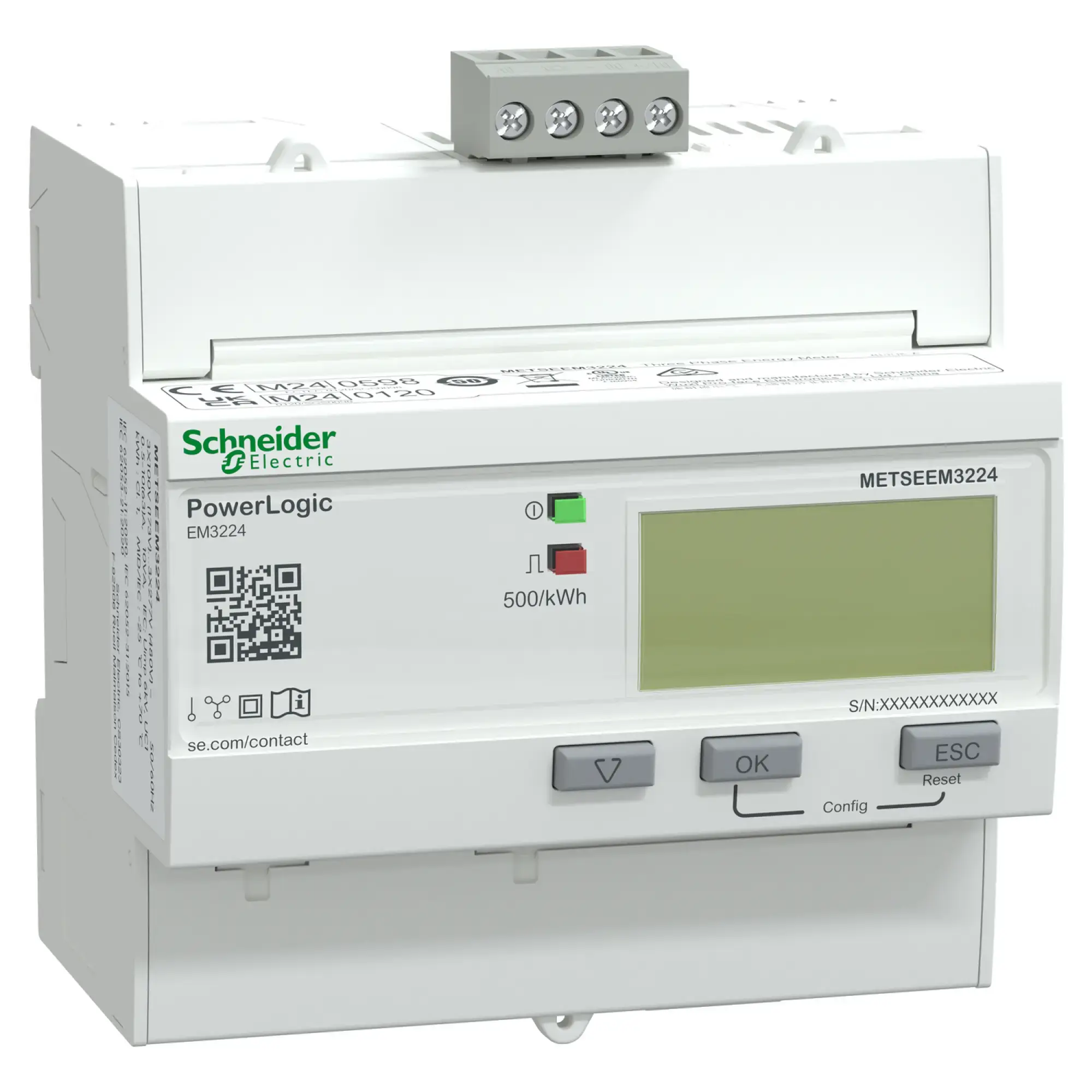 Schneider Electric METSEEM3224 Energiezähler EM3224, 3 phasig, 63 A, Klasse 1, Modbus RTU, MID (img_001)