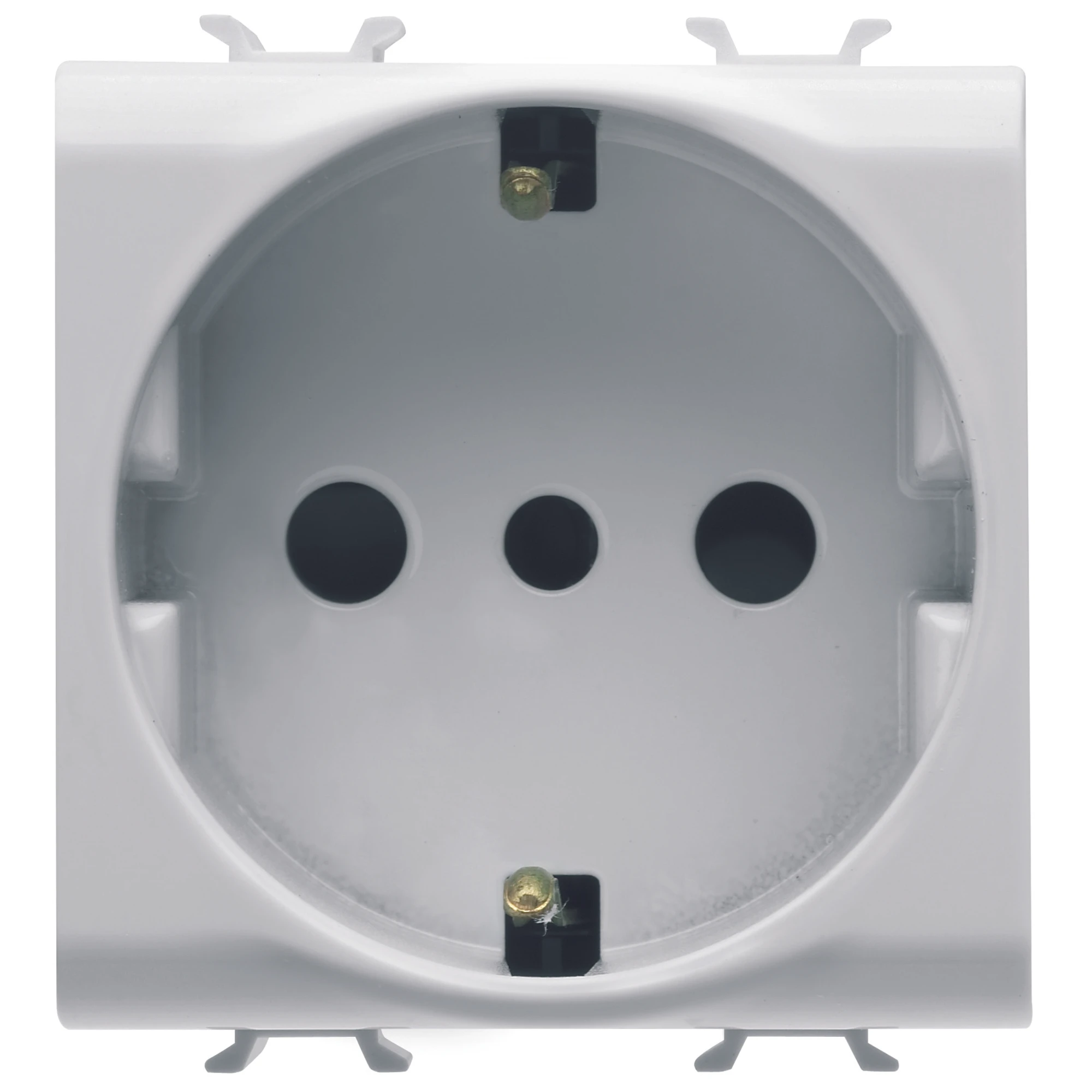 GEWISS GW10205 ITALIAN/GERMAN STANDARD SOCKET-OUTLET 250V ac - 2P+E 16A - P30 - 2 MODULES - GLOSSY WHITE - CHORUSMART (img_001)