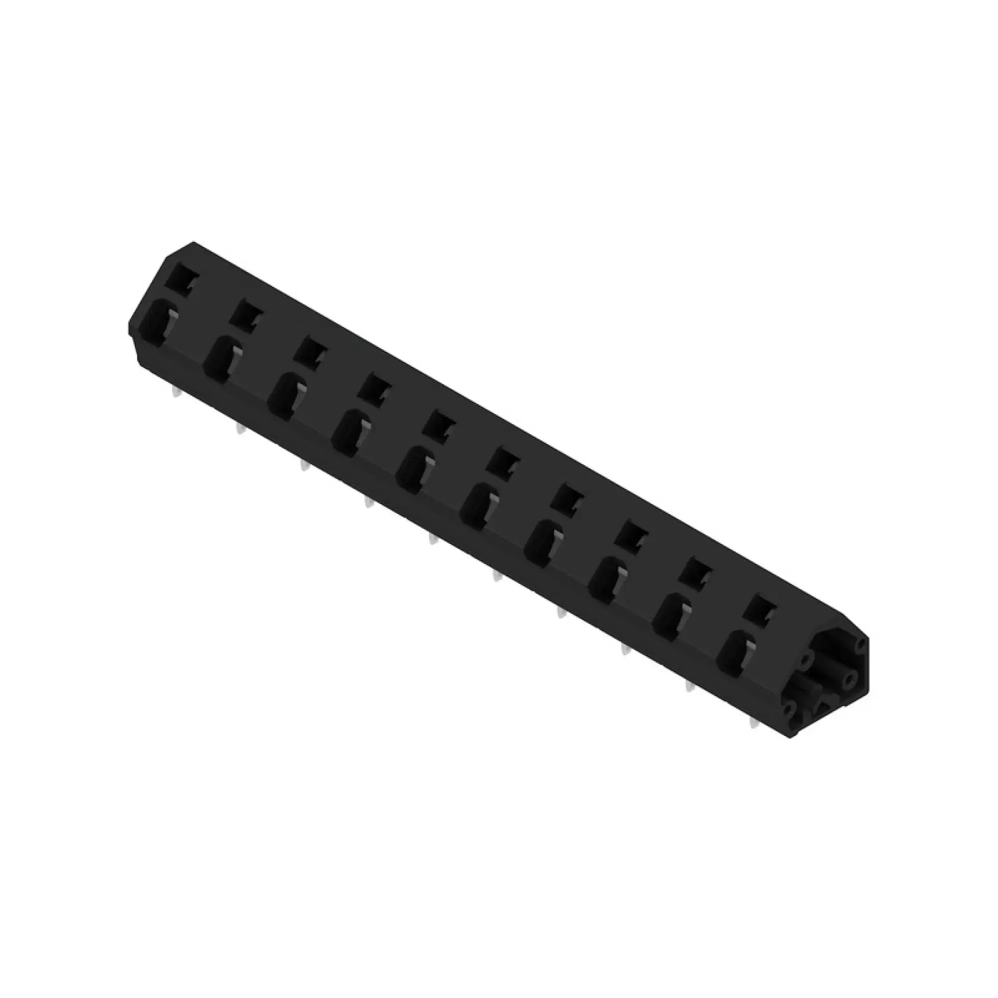 Weidmüller 1953200000 PCB terminal, 1000 V, 24 A, Pitch in mm: 10.00, 2.5 mm², Number of poles: 10, Tension-clamp connection, THT solder connection, 135°, Box (img_001)