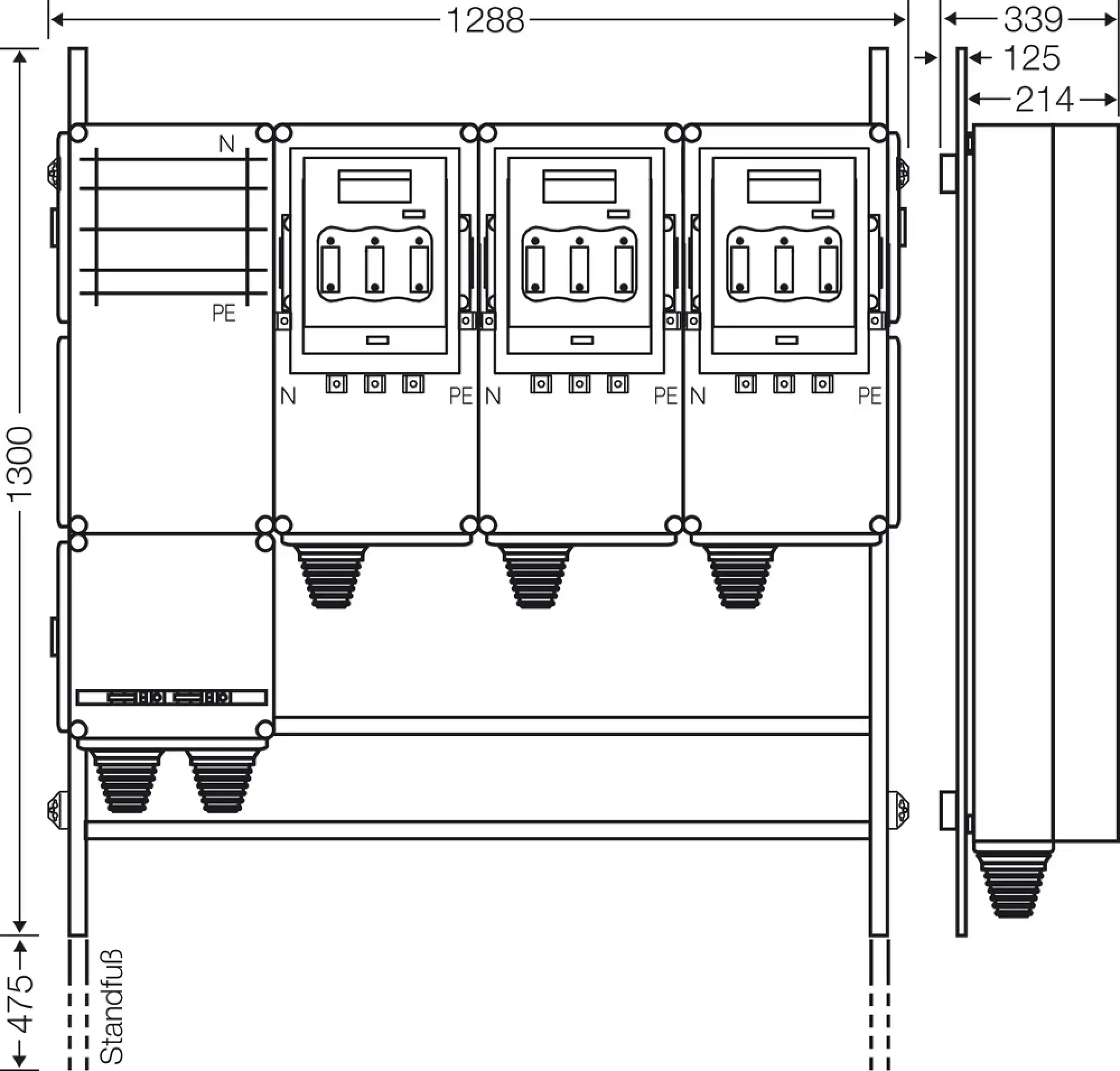 Hensel 65000162 Ladeverteiler für bis zu 3 Abgänge à 140kW Mi EV 140kW 3000 (img_003)
