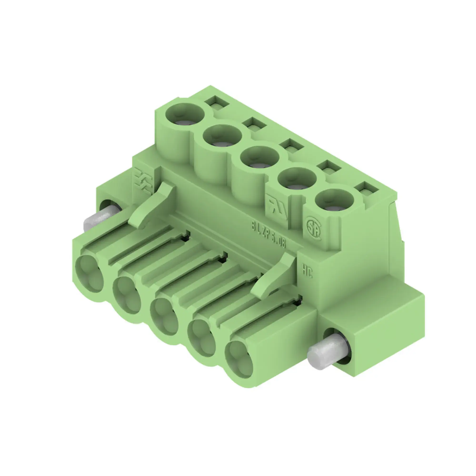Weidmüller 1283650000 PCB connector (wire connection), 320 V, 23 A, Pitch in mm: 5.08, 4 mm², Number of poles: 5, Clamping yoke connection, Box (img_001)