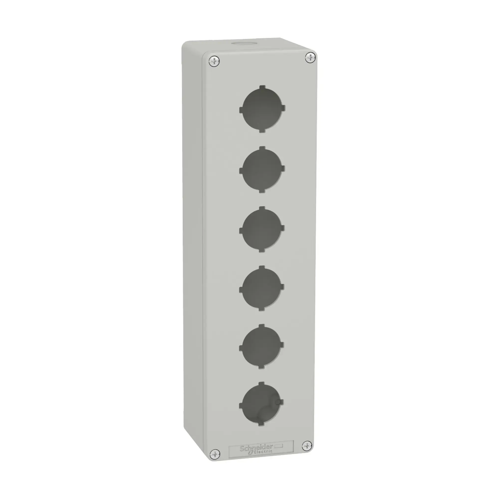 Schneider Electric XAPD5606 Empty enclosure XAP, metal, gray, for 6x30mm, 80x310x77, M32 (img_002)