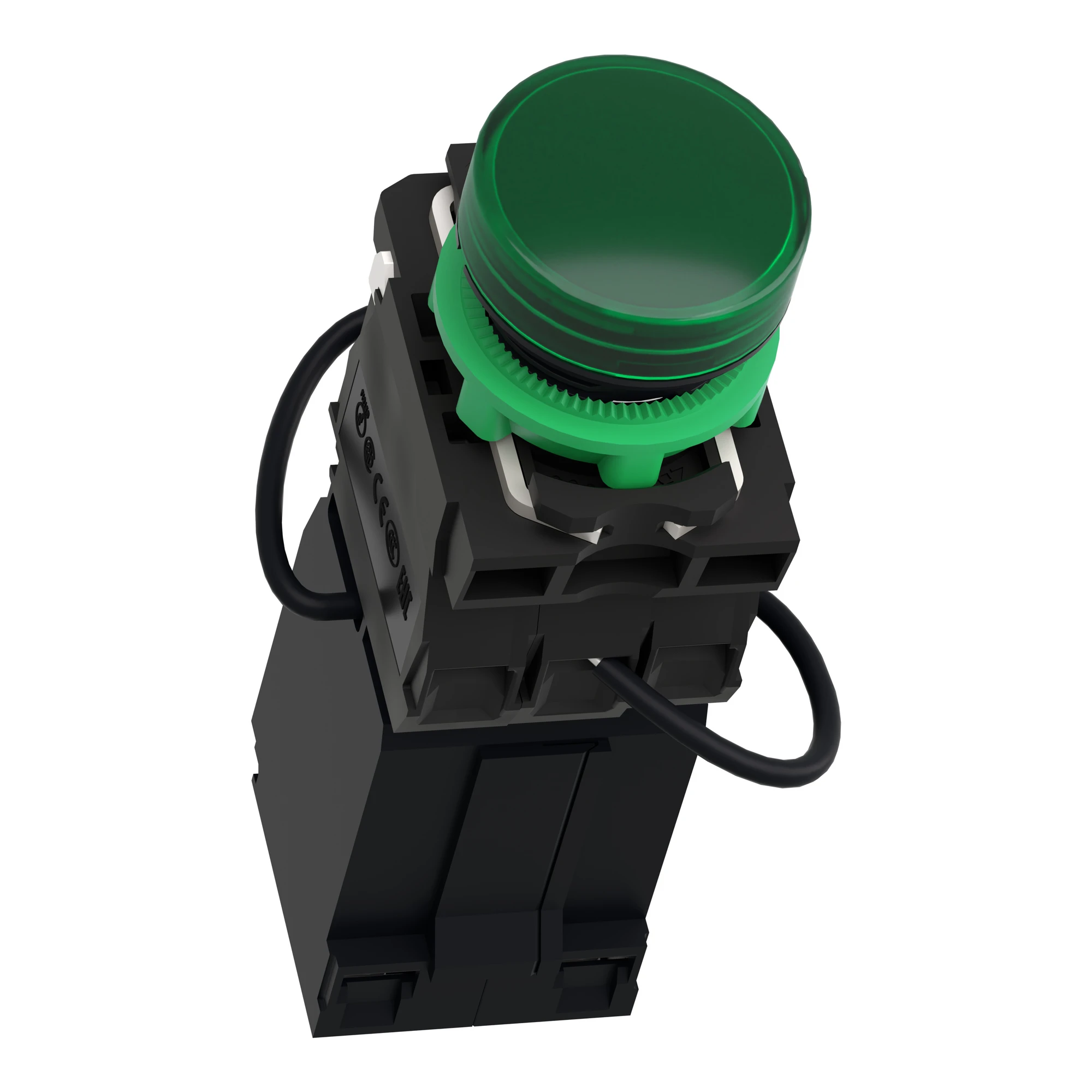 Schneider Electric XB5AV5B3 Pilot light, Harmony XB5, plastic, green, 22mm, universal LED, smooth dome, 400V AC (img_005)