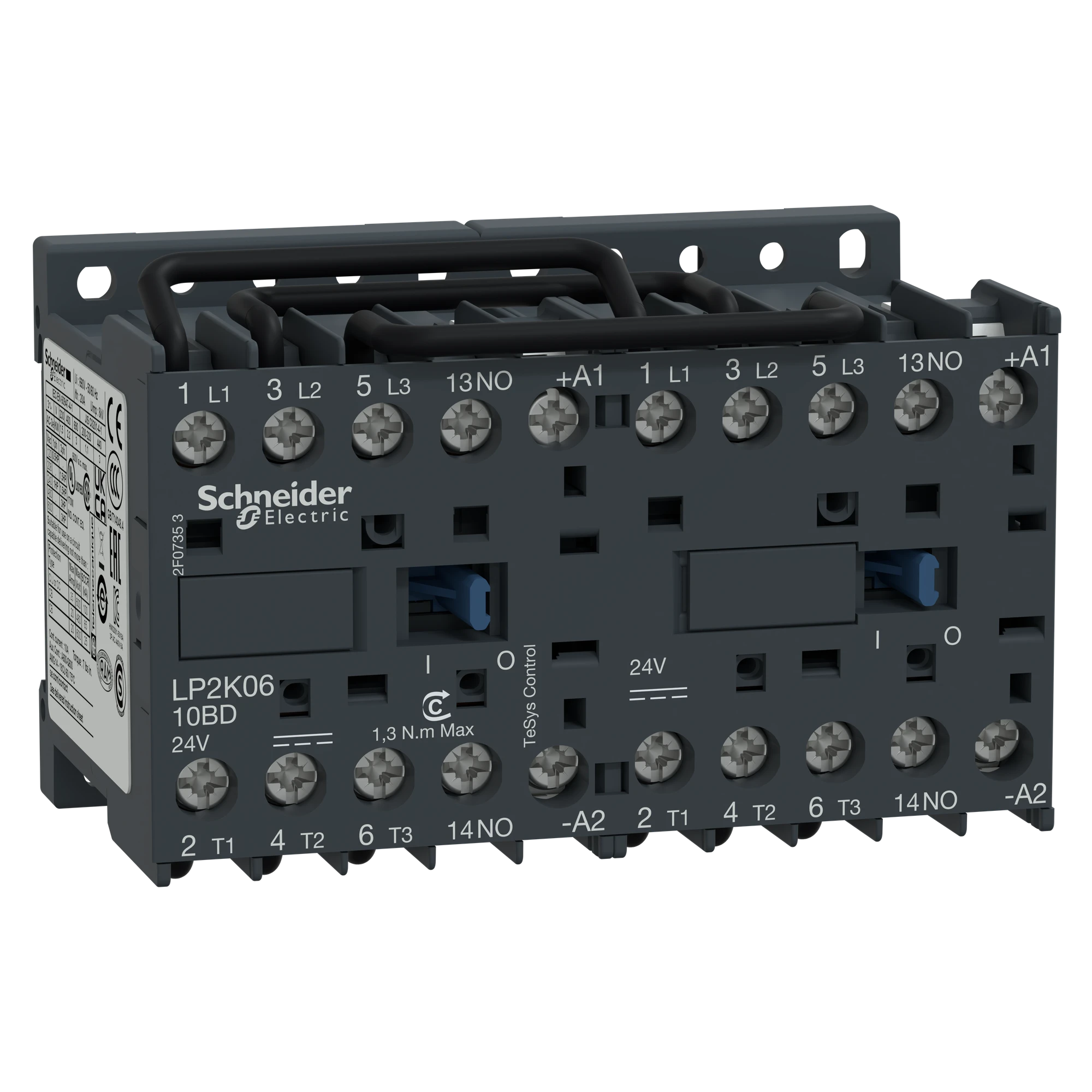 Schneider Electric LP2K1210BD Reversing contactor combination, 3p+1NO, 5.5kW/400V/AC3, 12A, 24VDC (img_002)