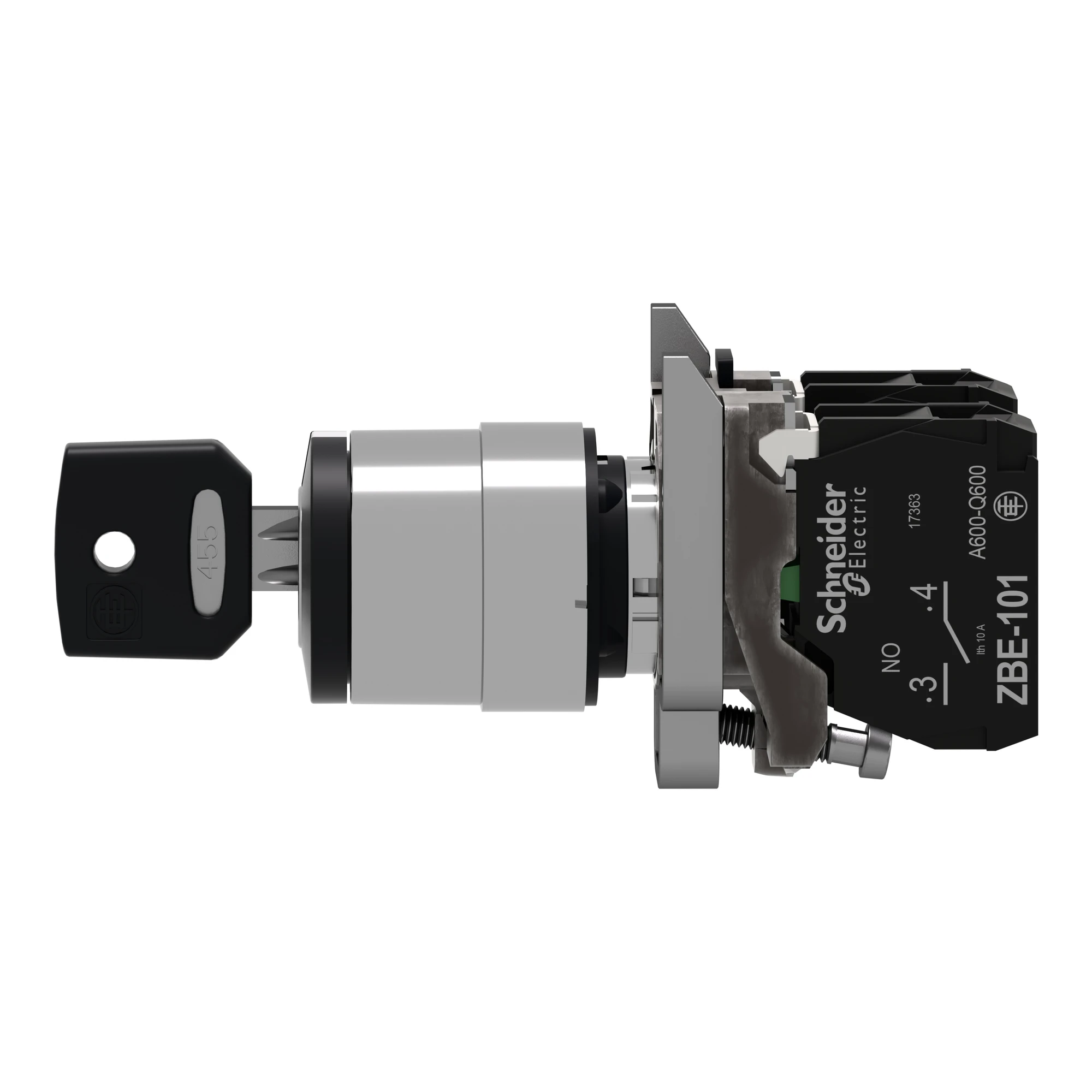 Schneider Electric XB4BG03 Key switch, Harmony XB4, metal, 22mm, black, 3 positions, latching, Ronis 455, 2S (img_007)
