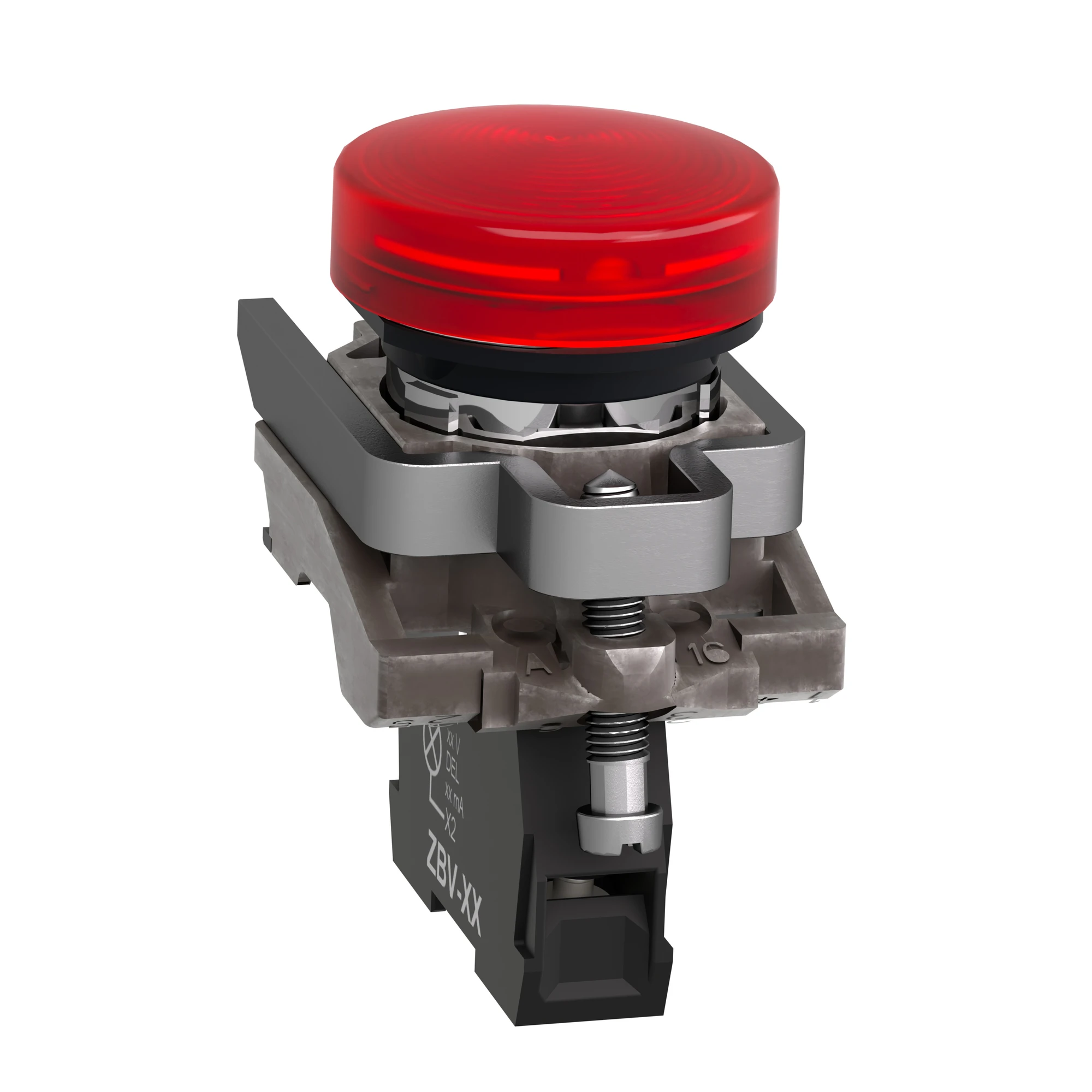 Schneider Electric XB4BV64 Pilot light, Harmony XB4, metal, 22mm, red, with transformer, incandescent lamp BA9s, smooth calotte, screw terminal, 250V (img_006)