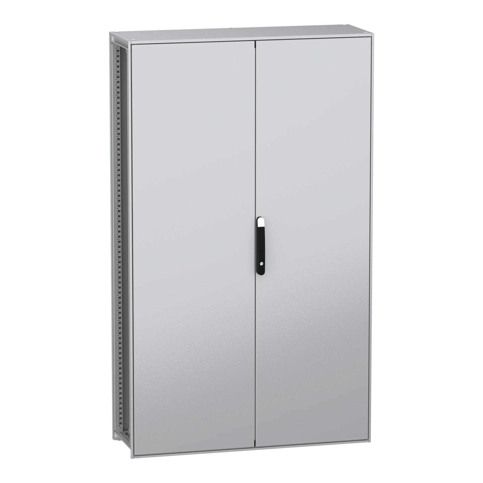 Schneider Electric NSYSFN2012402DP Floor-standing enclosure, PanelSeT SFN, made of decarbonized steel, with mounting plate, assembled, 2000x1200x400mm, 2 doors, IP55 (img_001)