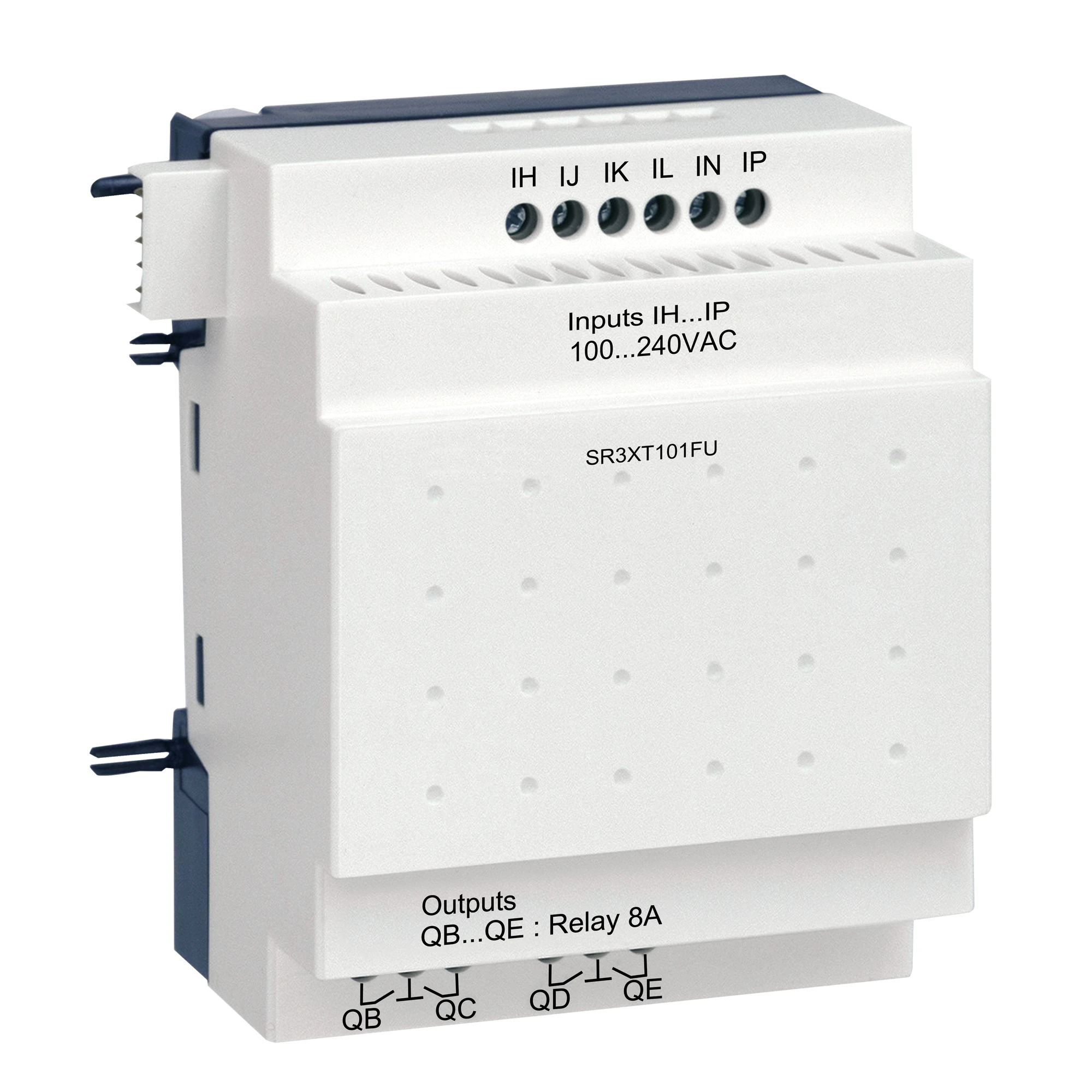 Schneider Electric SR3XT101FU Digital Input/Output Module, Zelio Logic, 10 I/O, 100 to 240 VAC, Relay Outputs (img_001) Schneider Electric SR3XT101FU Digital Input/Output Module, Zelio Logic, 10 I/O, 100 to 240 VAC, Relay Outputs (img_001)