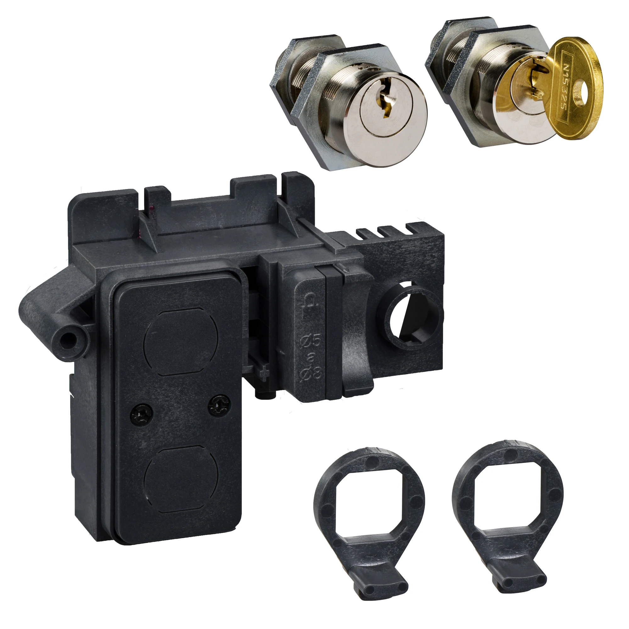 Schneider Electric 48550 Locking of MasterPact NW in OFF Position Type RONIS 2 Locks with 1 Key + Adapter Set (img_001)