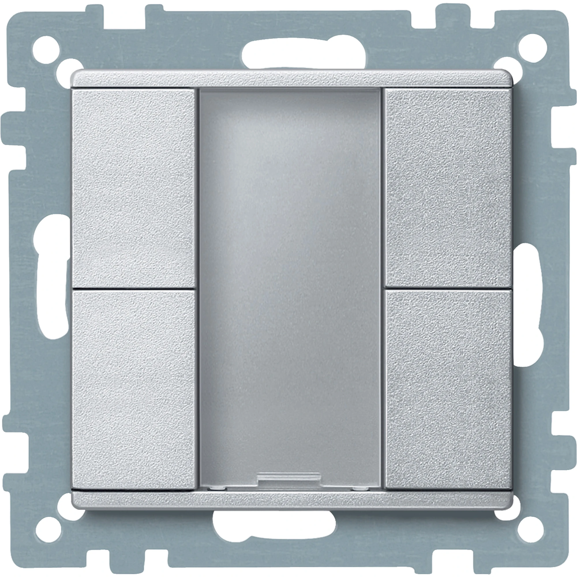 Schneider Electric MTN627660 Dual Button Plus, aluminium, System M (img_001) Schneider Electric MTN627660 Dual Button Plus, aluminium, System M (img_001)