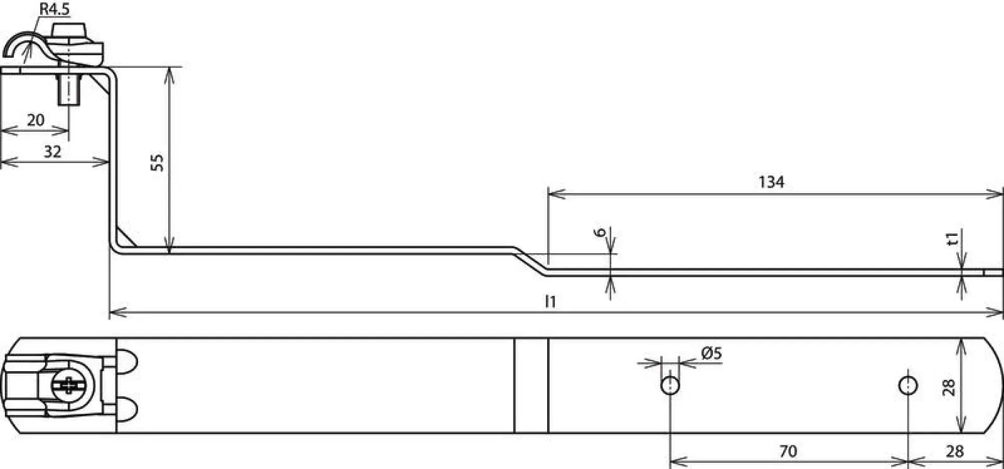 Dehn 202017 Roof conductor holder DEHNQUICK Cu for Rd 6-10mm with brace L 260mm cranked (img_005)