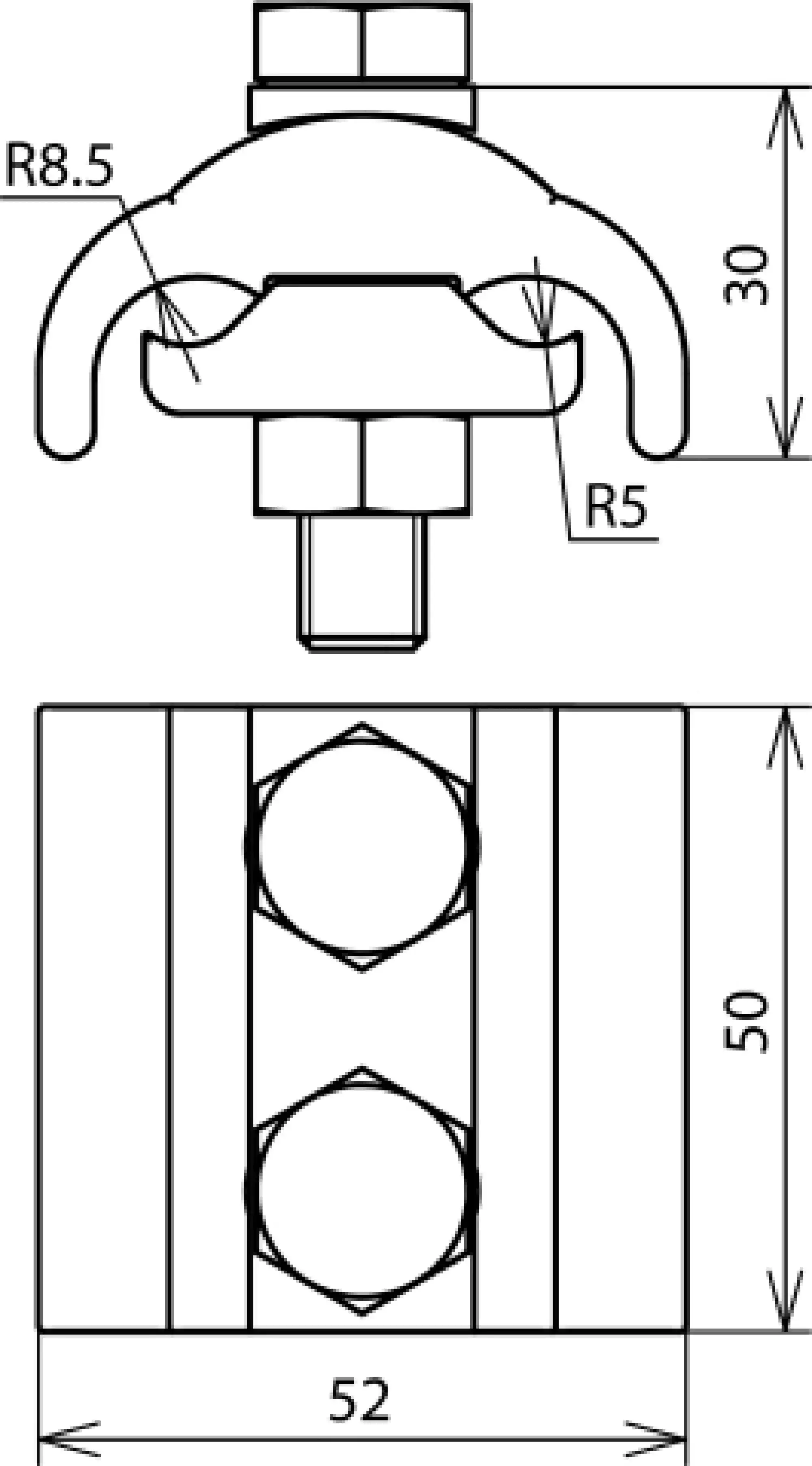 Dehn 306101 Parallel connector Cu for different diameters Rd 5-16mm / 16-150mm² (img_002)
