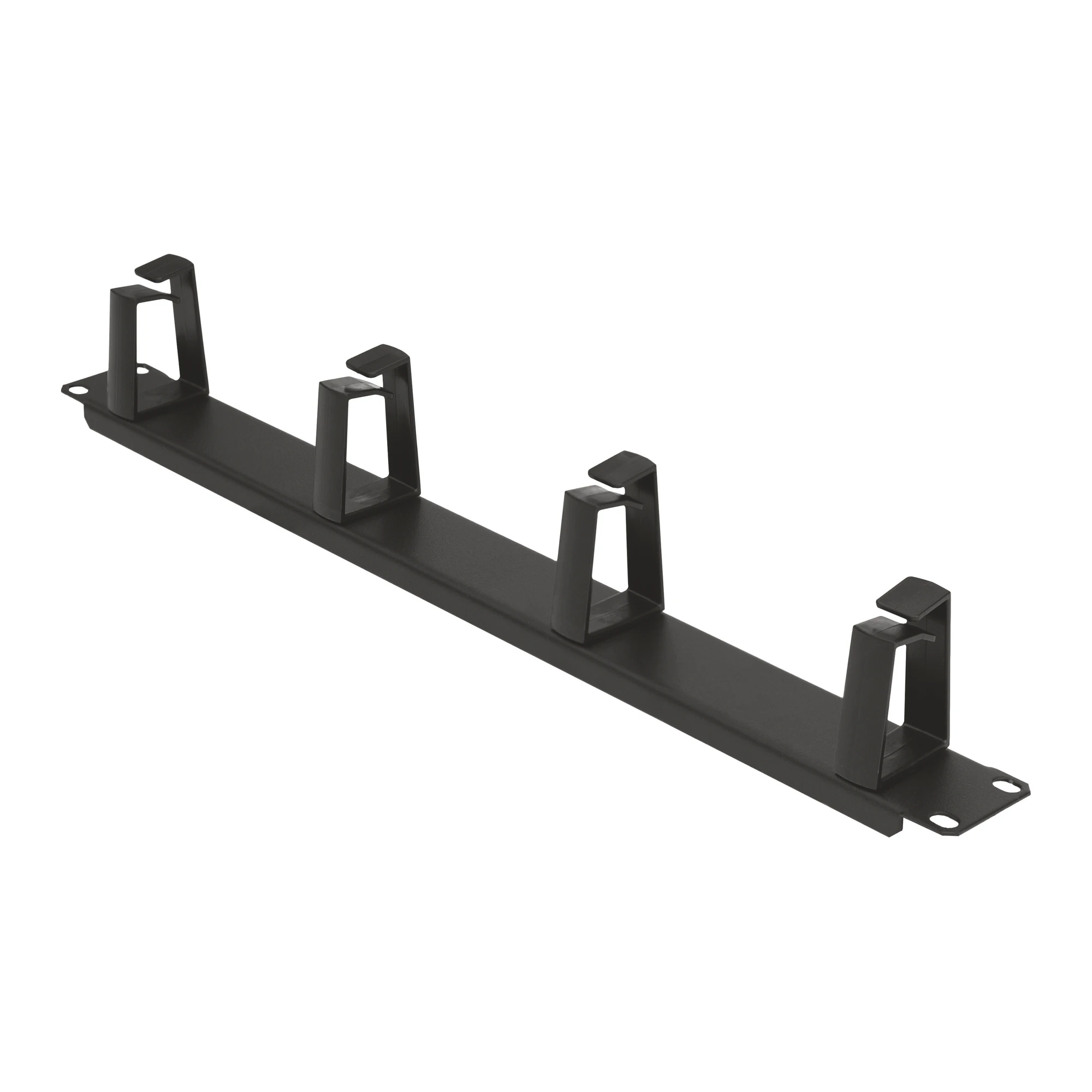 GEWISS GW38611 19'' CABLE MANAGEMENT PANEL - WITH 4 RINGS - 1U - BLACK (img_001)