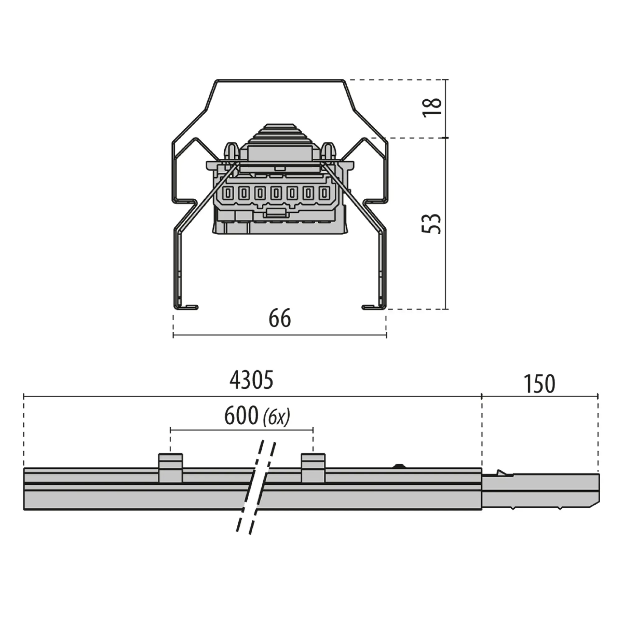Performance iN Lighting 310565 RAIL-M TRY 7P EM - L 4305 mm (inkl. 6 Halterungen aus Edelstahl) 310565 (img_003)