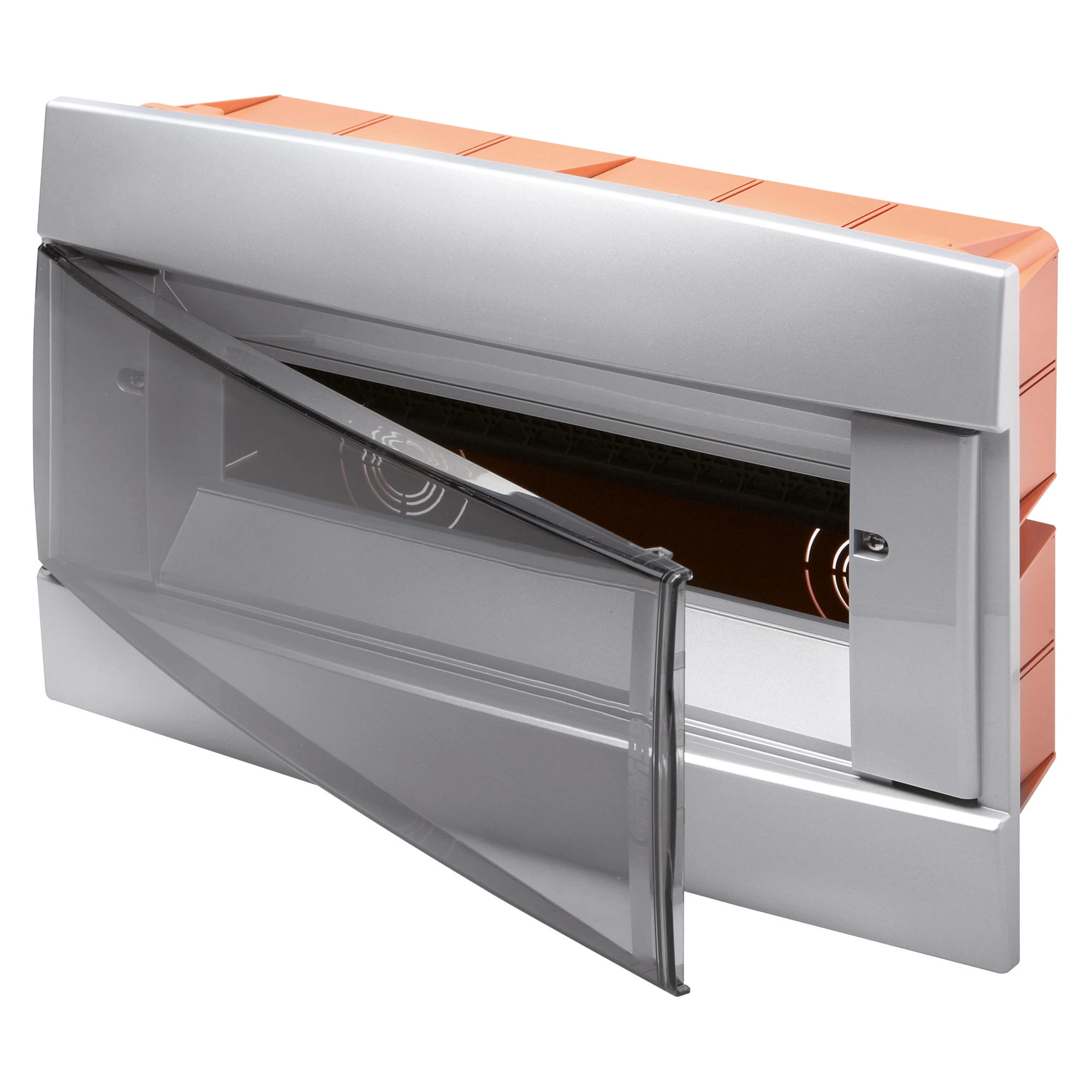 GEWISS GW40225VT DECORATIVE ENCLOSURE - FLUSH MOUNTING - PRE-ARRANGED FOR HOUSING TERMINAL BLOCKS - 250X195X26 - VARNISHED TITANIUM -8+1 /2 MODULES (img_001)