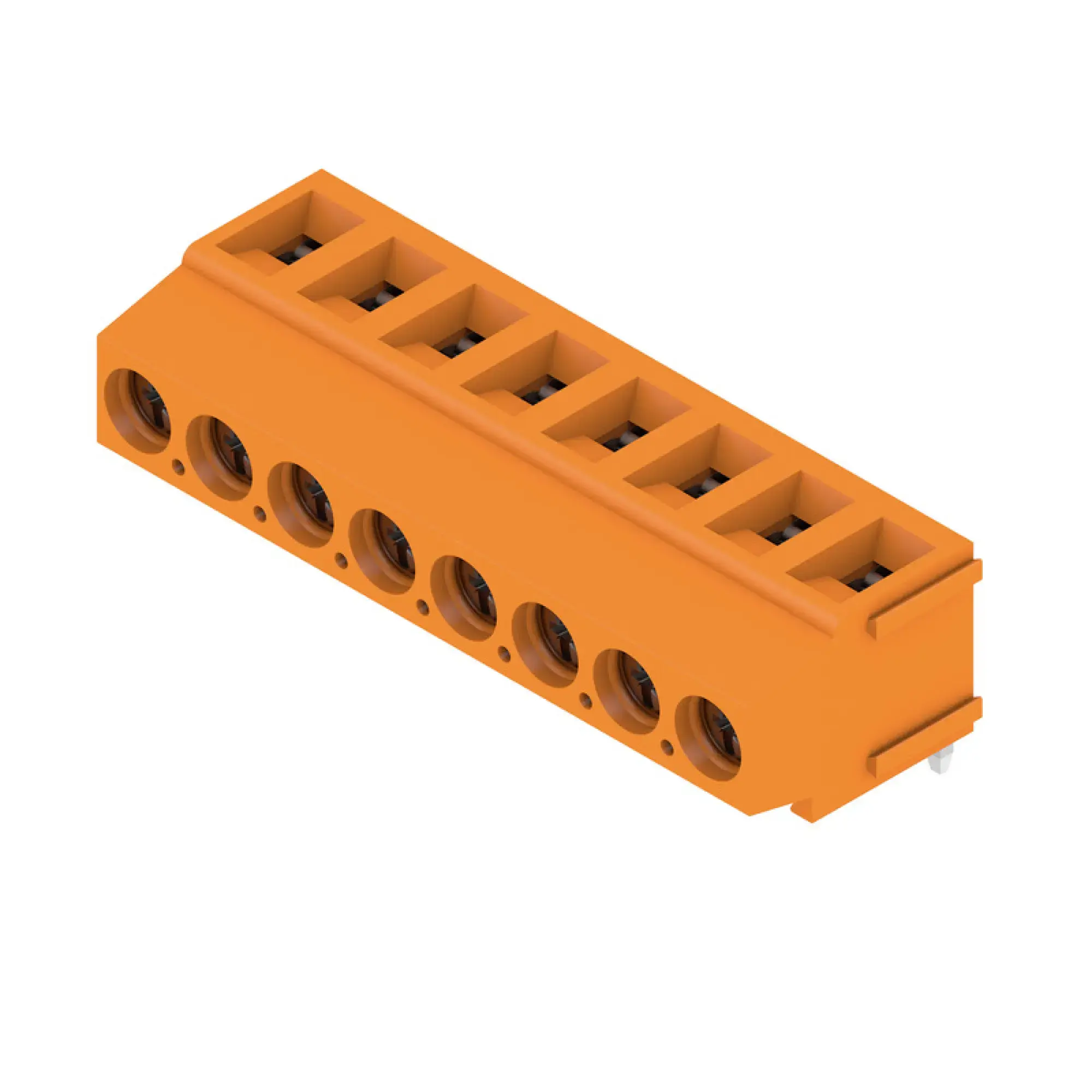 Weidmüller 1234280000 PCB terminal, 320 V, 17.5 A, Pitch in mm: 5.00, 2.5 mm², Number of poles: 8, Clamping yoke connection, THT solder connection, 180°, Box (img_001)