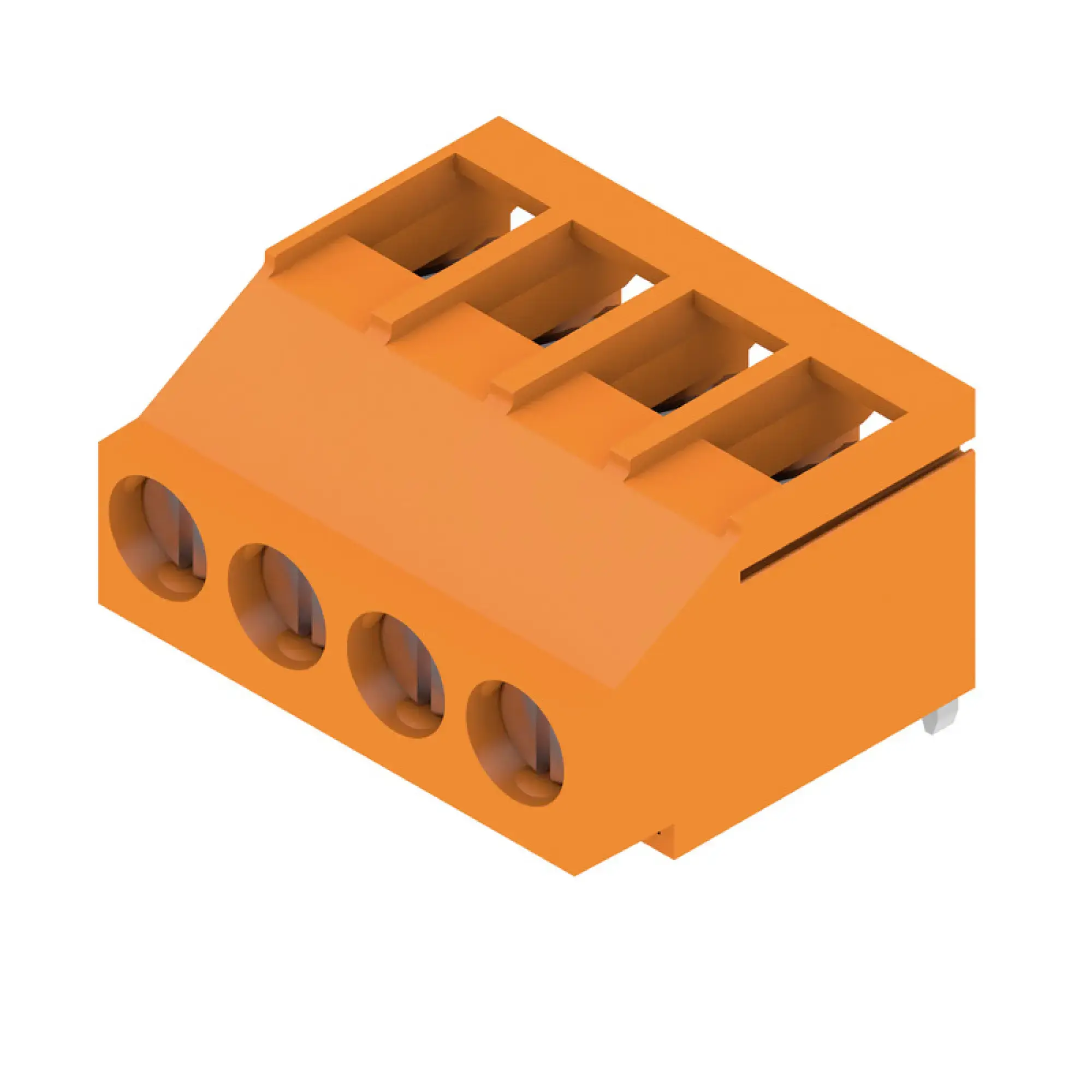 Weidmüller 2429810000 PCB terminal, 320 V, 32.5 A, Pitch in mm: 5.08, 6 mm², Number of poles: 4, Clamping yoke connection, THT solder connection, 180°, Box (img_001)