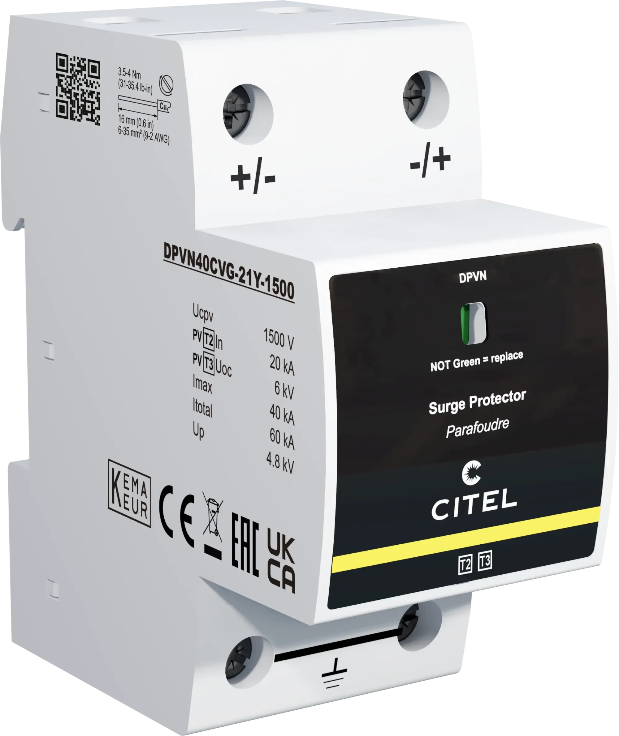 Citel 65121103 Kombi-Ableiter 2-polig Typ 2+3 für DC-Anwendungen bis 1500 VDC, VG-Technology (img_001) Citel 65121103 Kombi-Ableiter 2-polig Typ 2+3 für DC-Anwendungen bis 1500 VDC, VG-Technology (img_001)