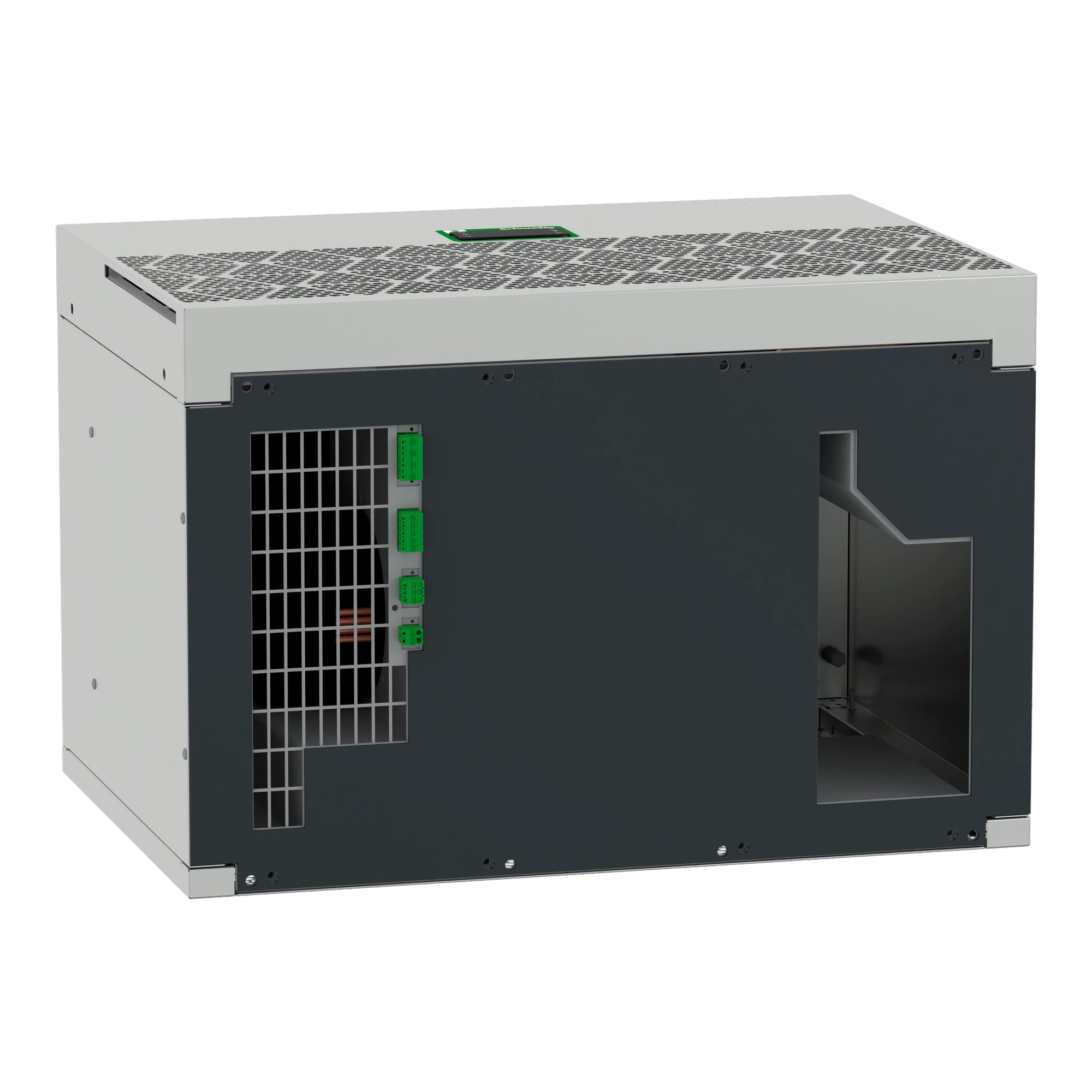 Schneider Electric NSYCU1K52P4RDG Roof-mounted cooling unit, connected, Climasys CU, 1.5kW, 2-pole, 400/460V, 50/60Hz, IP54 (img_004) Schneider Electric NSYCU1K52P4RDG Roof-mounted cooling unit, connected, Climasys CU, 1.5kW, 2-pole, 400/460V, 50/60Hz, IP54 (img_004)