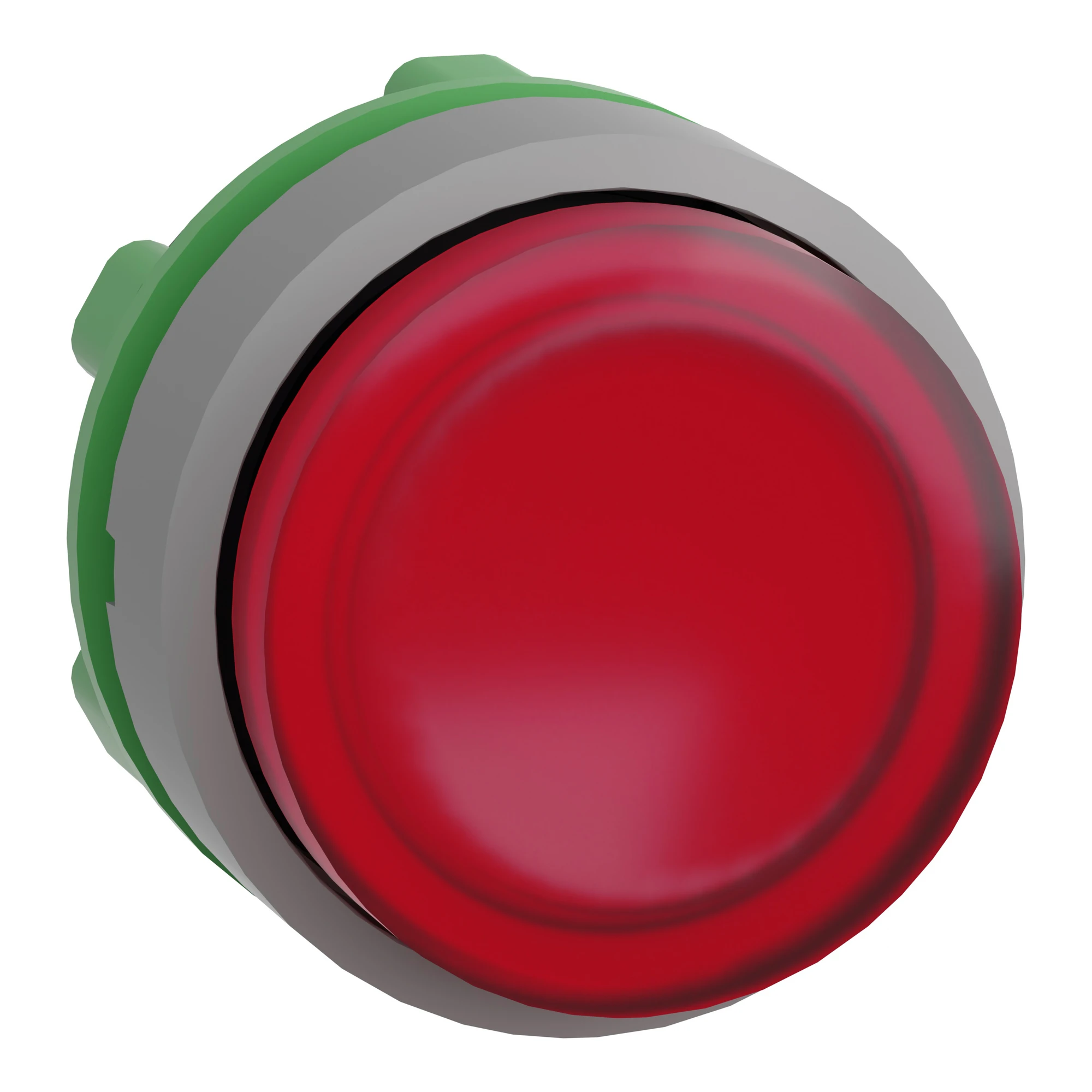 Schneider Electric ZB5AW143C0 Illuminated Push Button, Front Element, Harmony XB5, Plastic, 22mm, light grey, red, projecting, for universal LED (img_001)