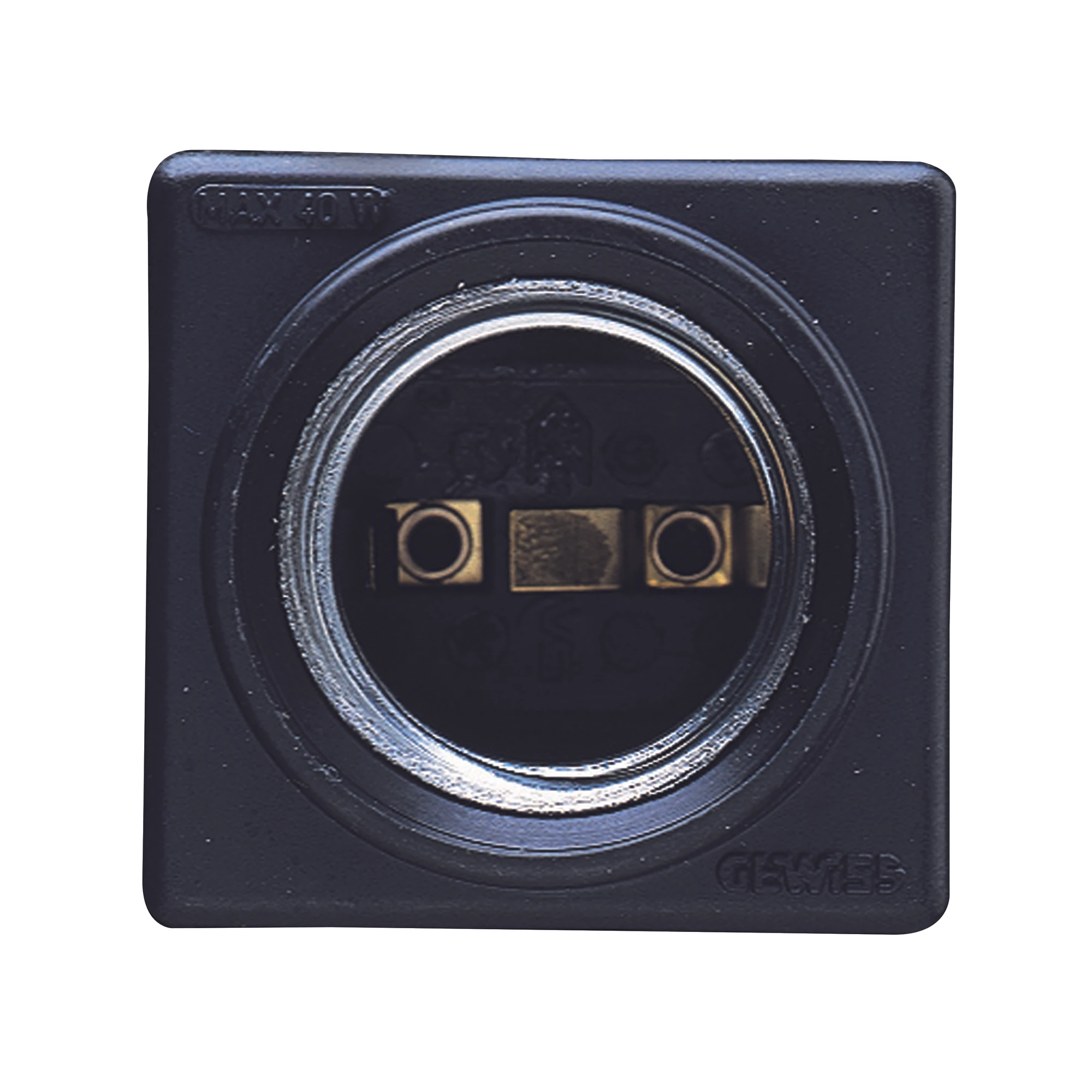 GEWISS GW20622 LAMP HOLDER - E27 - MAX 40W - BLACK - 2 MODULES - SYSTEM (img_001)