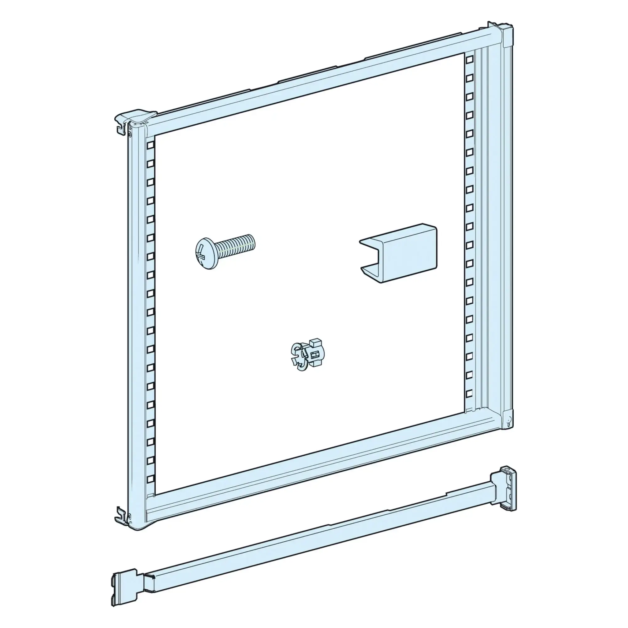 Schneider Electric LVS08560 PrismaSeT-P, front panel carrier, swiveling, Width=650mm,Height=10 Modules (img_002)
