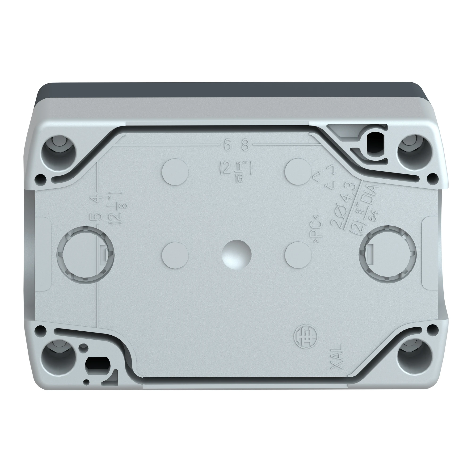 Schneider Electric XALD211 Surface mounting enclosure, Harmony XALD, plastic, dark gray, 2 push buttons, green, red, STOP, START, 22mm, 1NC+1NO (img_002) Schneider Electric XALD211 Surface mounting enclosure, Harmony XALD, plastic, dark gray, 2 push buttons, green, red, STOP, START, 22mm, 1NC+1NO (img_002)