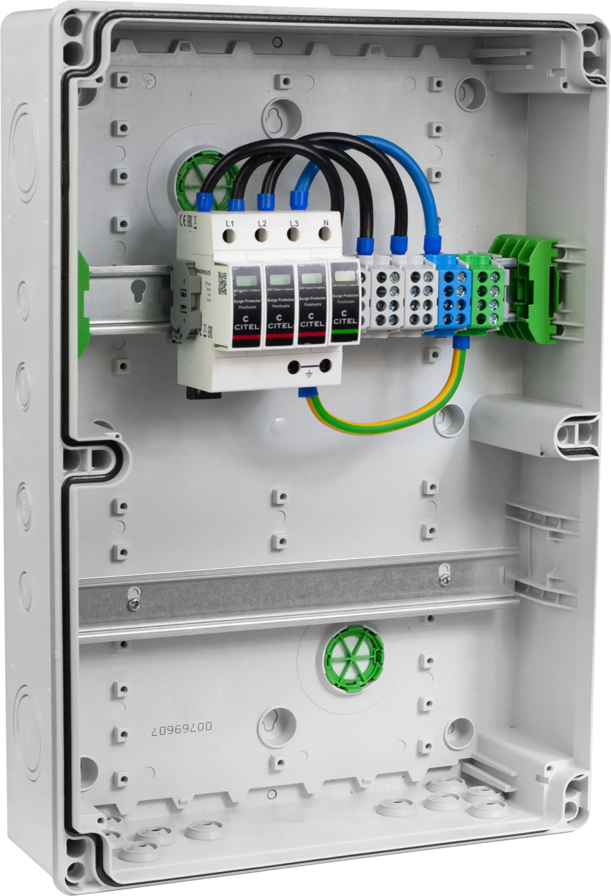 Citel 159142 Anschlusskasten für Hauptstromversorgungen, TNS-TT Netz, mit SPD Typ 2+3 (img_001) Citel 159142 Anschlusskasten für Hauptstromversorgungen, TNS-TT Netz, mit SPD Typ 2+3 (img_001)