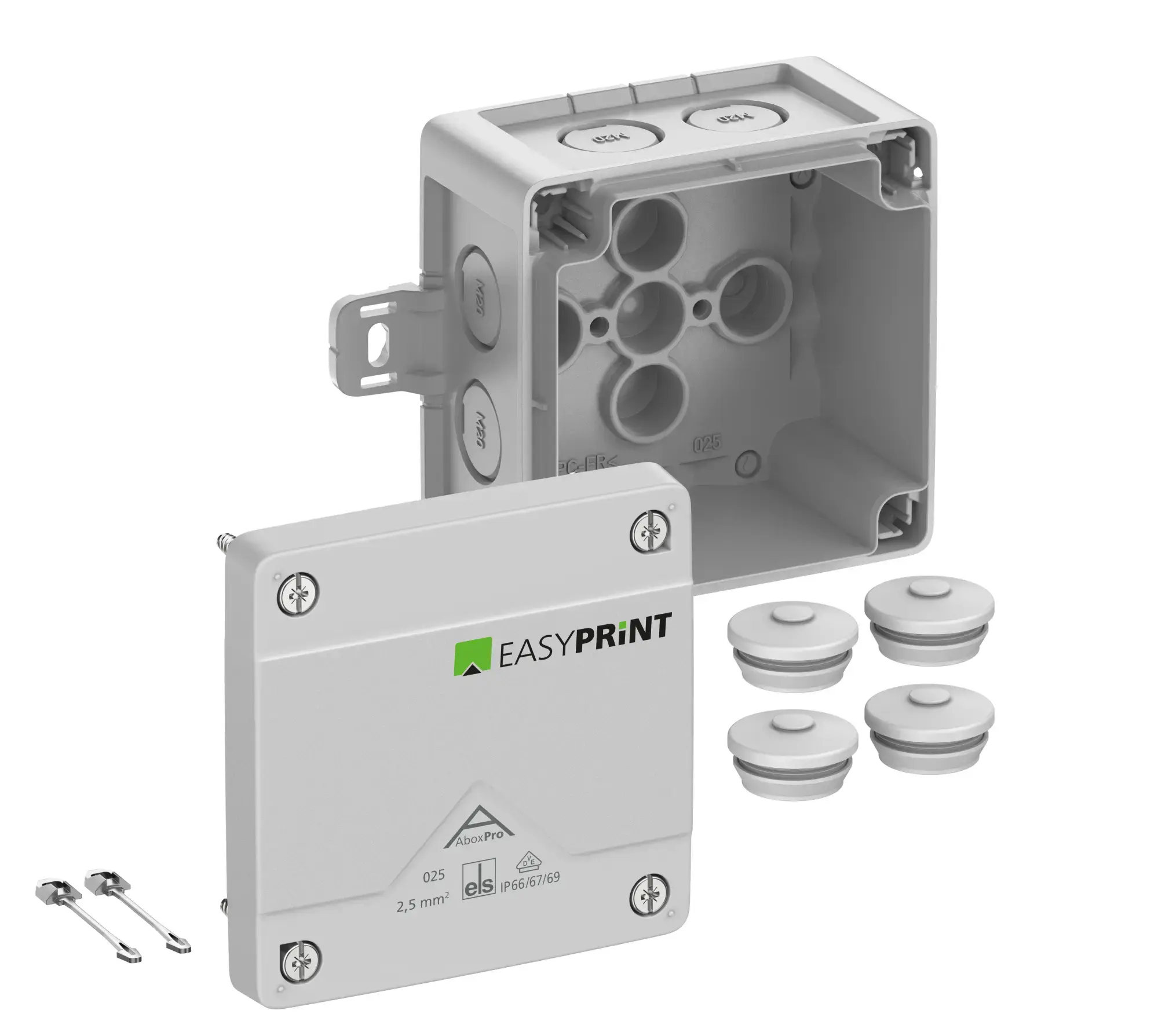 Spelsberg 402401EP Junction box, Type of protection IP66/IP67/IP69, max. 2,5², IK09, Protection class II, Ui 1000V AC, Ui 1000V DC, DNV, VDE, Halogen free (img_001)