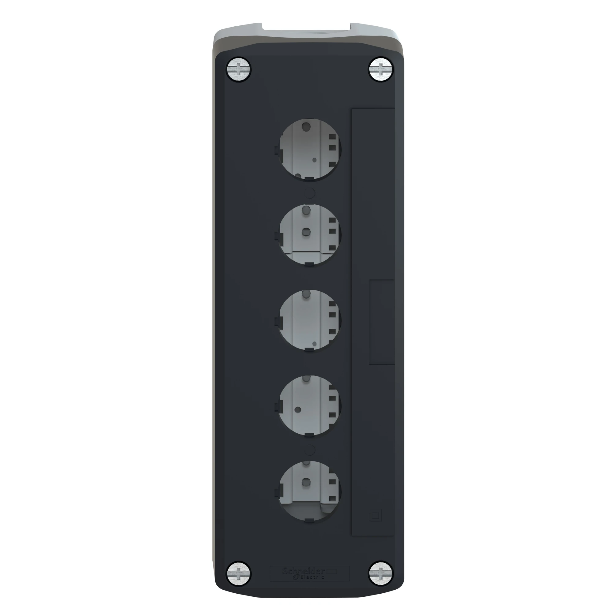 Schneider Electric XALD05H7 Empty enclosure, Harmony XALD, plastic, dark gray, 5 holes, 22mm, UL/CSA (img_005)