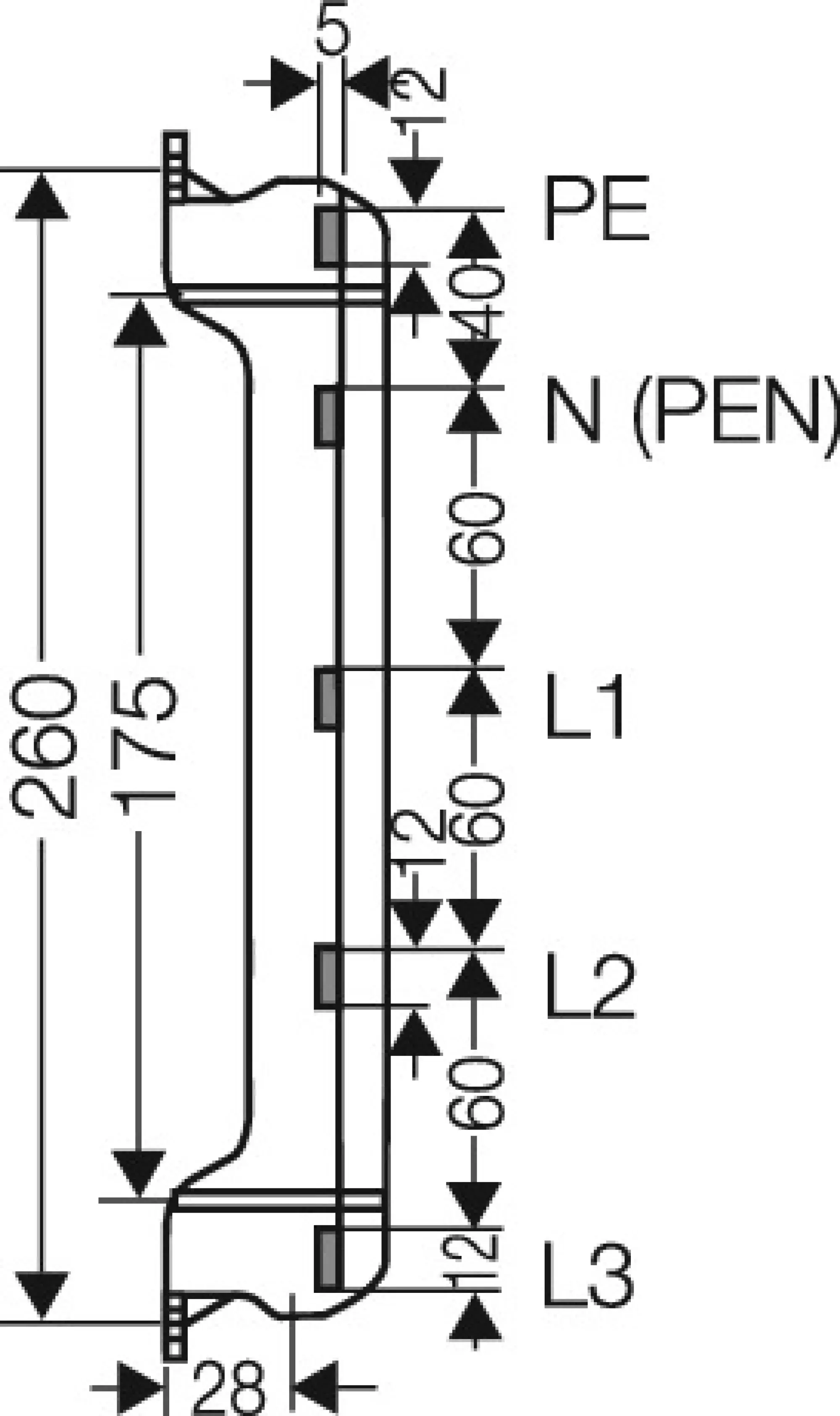 Hensel 68000060 Sammelschienenträger für Sammelschienen 12x5mm, 250A FP ST 25 (img_002)