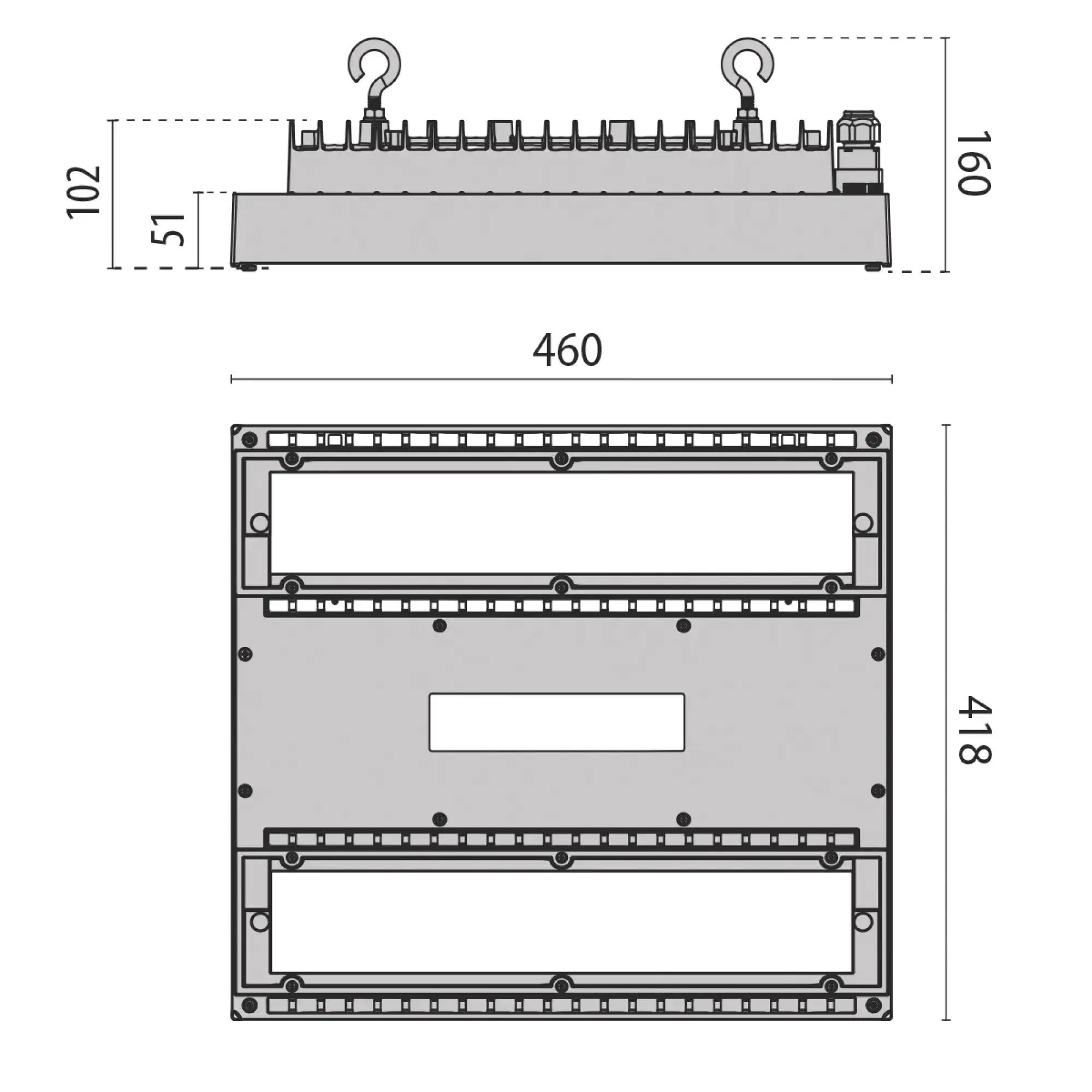 Performance iN Lighting 06282387 LED-Hallenpendelleuchte 4000K 68W statisch Notlicht 3h symmetrische Streuoptik 06282387 (img_003)