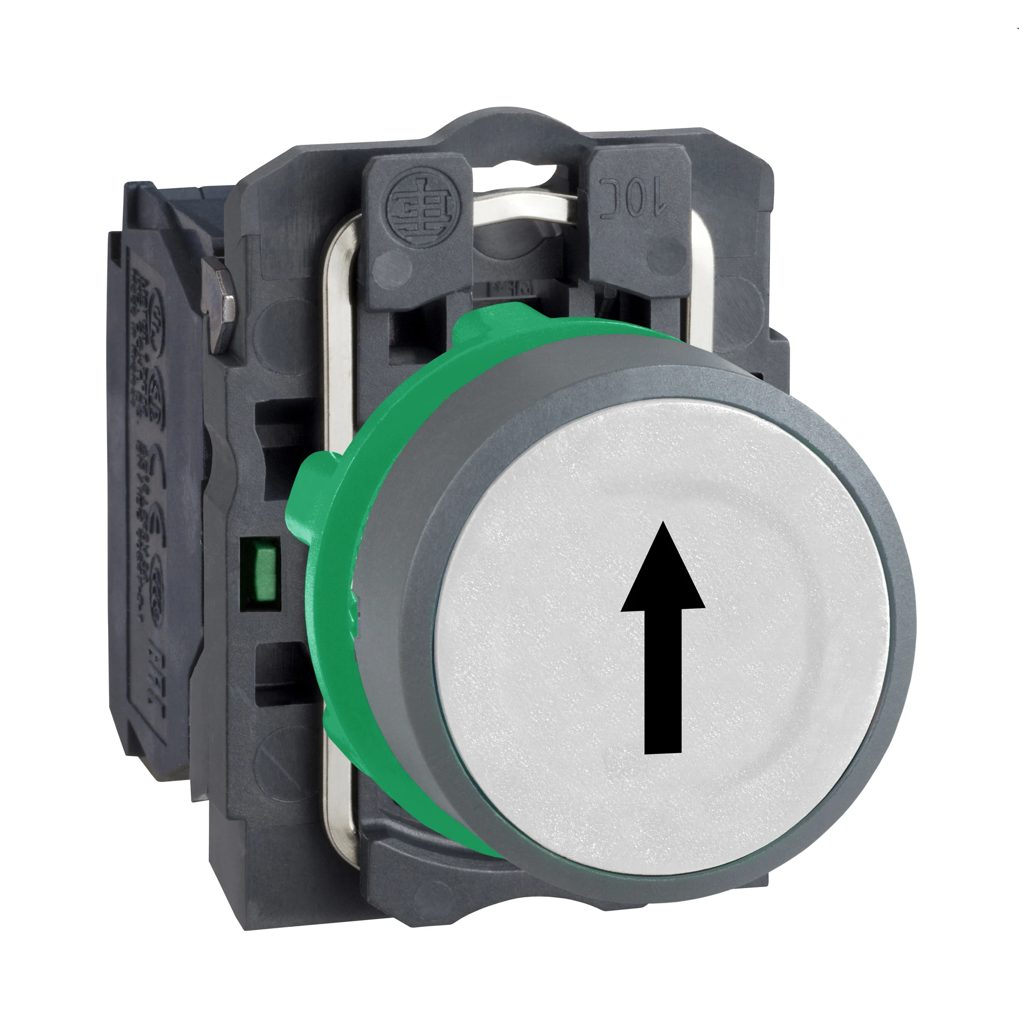 Schneider Electric XB5AA3341C0 Pushbutton, Harmony XB5, Plastic, Light Gray, White, Arrow Up, 22mm, Momentary, 1NO (img_001) Schneider Electric XB5AA3341C0 Pushbutton, Harmony XB5, Plastic, Light Gray, White, Arrow Up, 22mm, Momentary, 1NO (img_001)