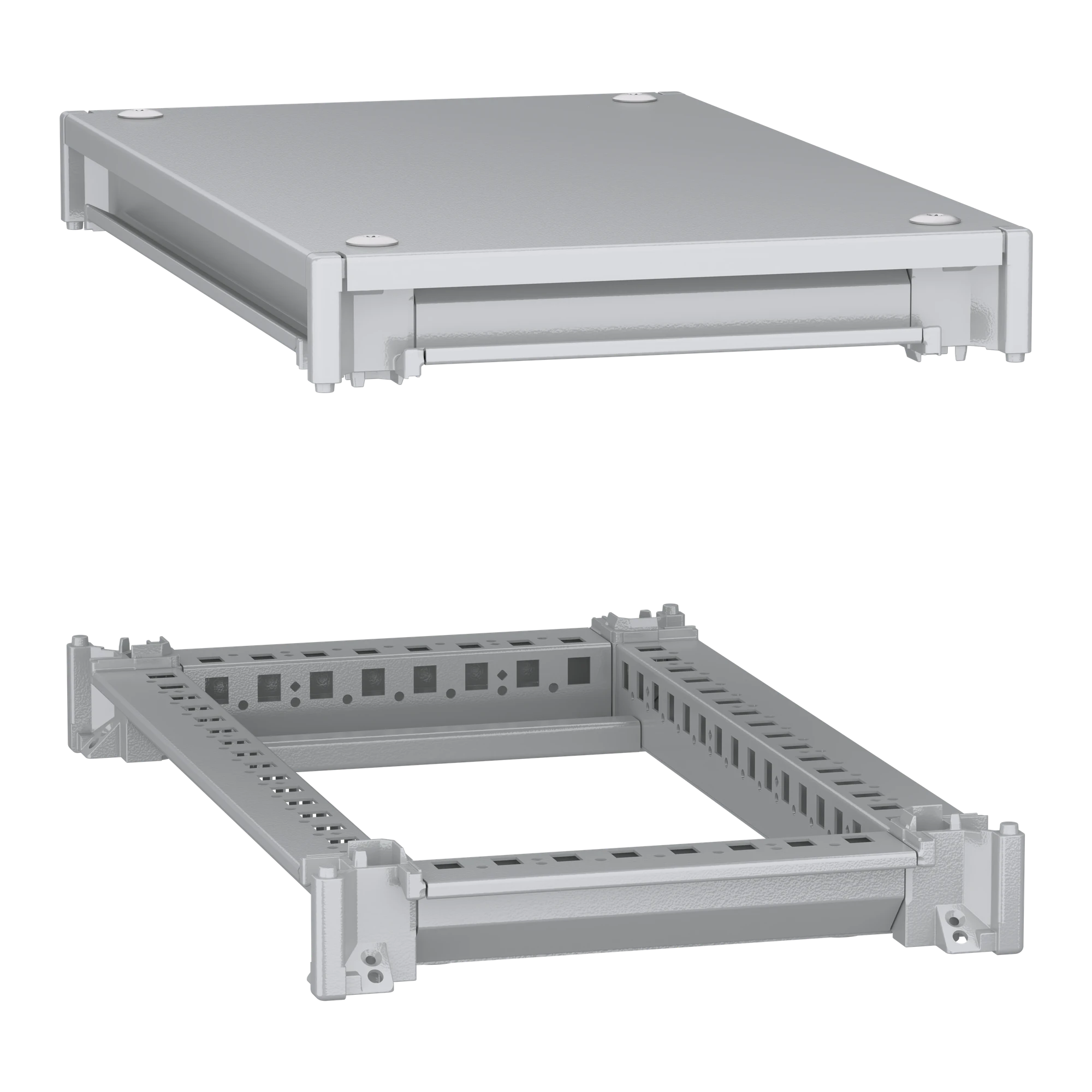 Schneider Electric NSYSFNC35 Lower and upper frame, PanelSeT SFN, for electrical cabinets W 300 x D 500 mm, including roof (img_001)