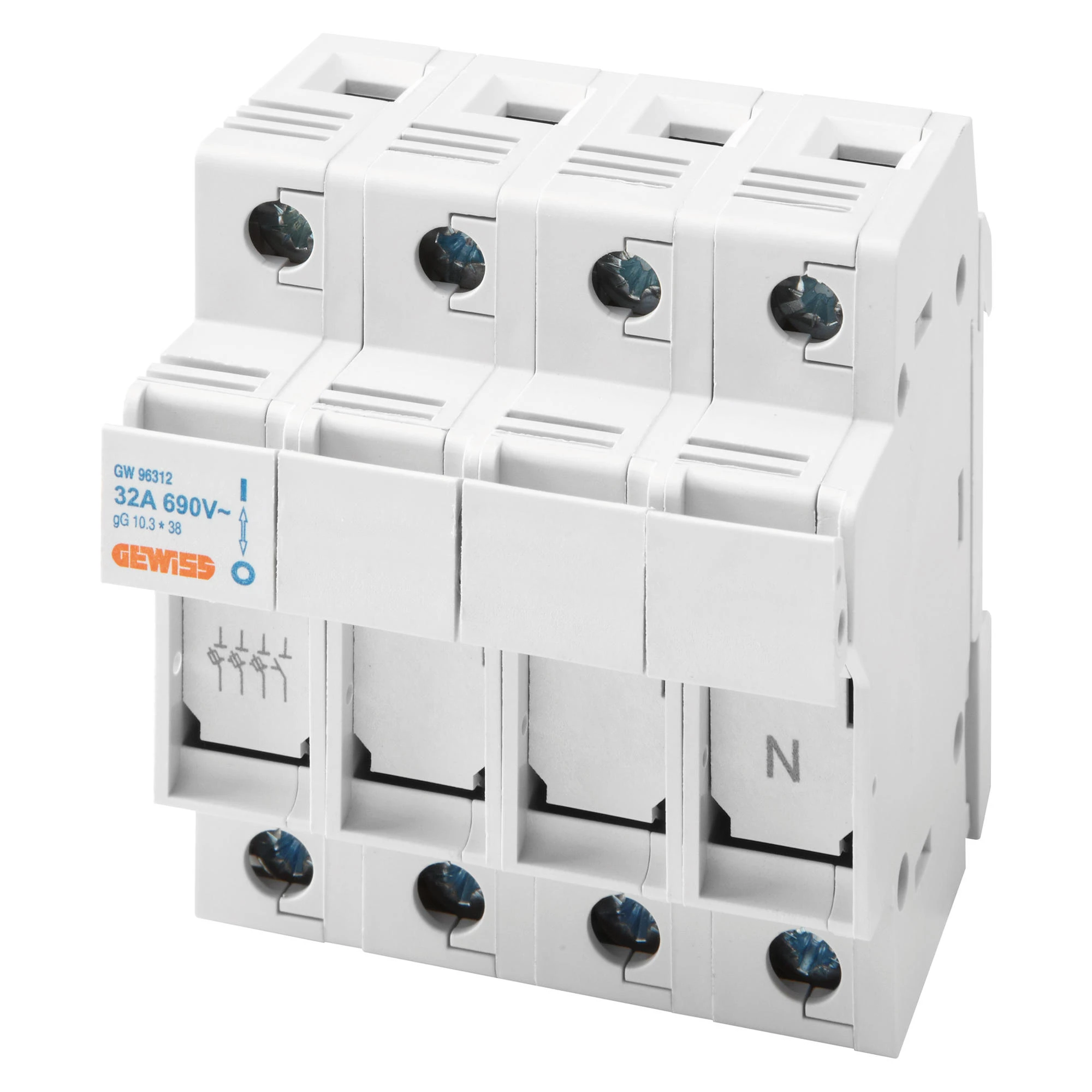 GEWISS GW96311 Sicherungslasttrennschalter 400V AC 20A 3P+N Zylindersicherung 8.5x31.5 4TE (img_001) GEWISS GW96311 Sicherungslasttrennschalter 400V AC 20A 3P+N Zylindersicherung 8.5x31.5 4TE (img_001)
