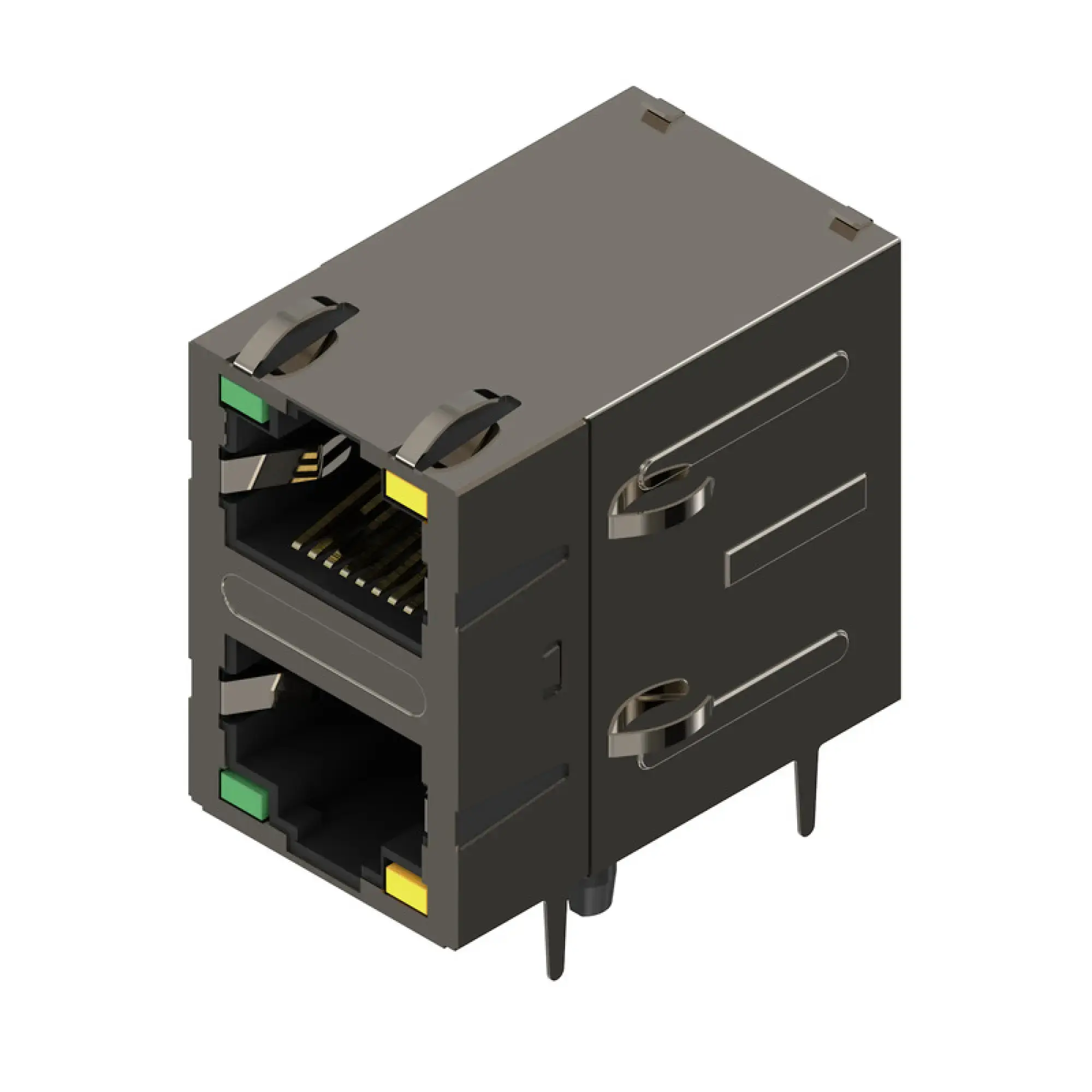 Weidmüller 2797020000 PCB connector RJ45 transformer jack, THT/THR solder connection, Gold over nickel, Tray (manual assembly) RJ45M R21UD 3.3E4G/Y TY (img_001) Weidmüller 2797020000 PCB connector RJ45 transformer jack, THT/THR solder connection, Gold over nickel, Tray (manual assembly) RJ45M R21UD 3.3E4G/Y TY (img_001)