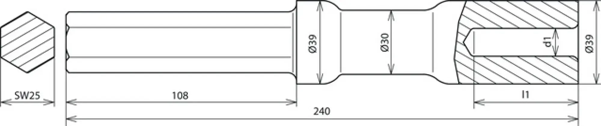 Dehn 620008 Hammer insert for earth rods D 25mm L 240mm for Atlas Copco width across flats 25 (img_002) Dehn 620008 Hammer insert for earth rods D 25mm L 240mm for Atlas Copco width across flats 25 (img_002)