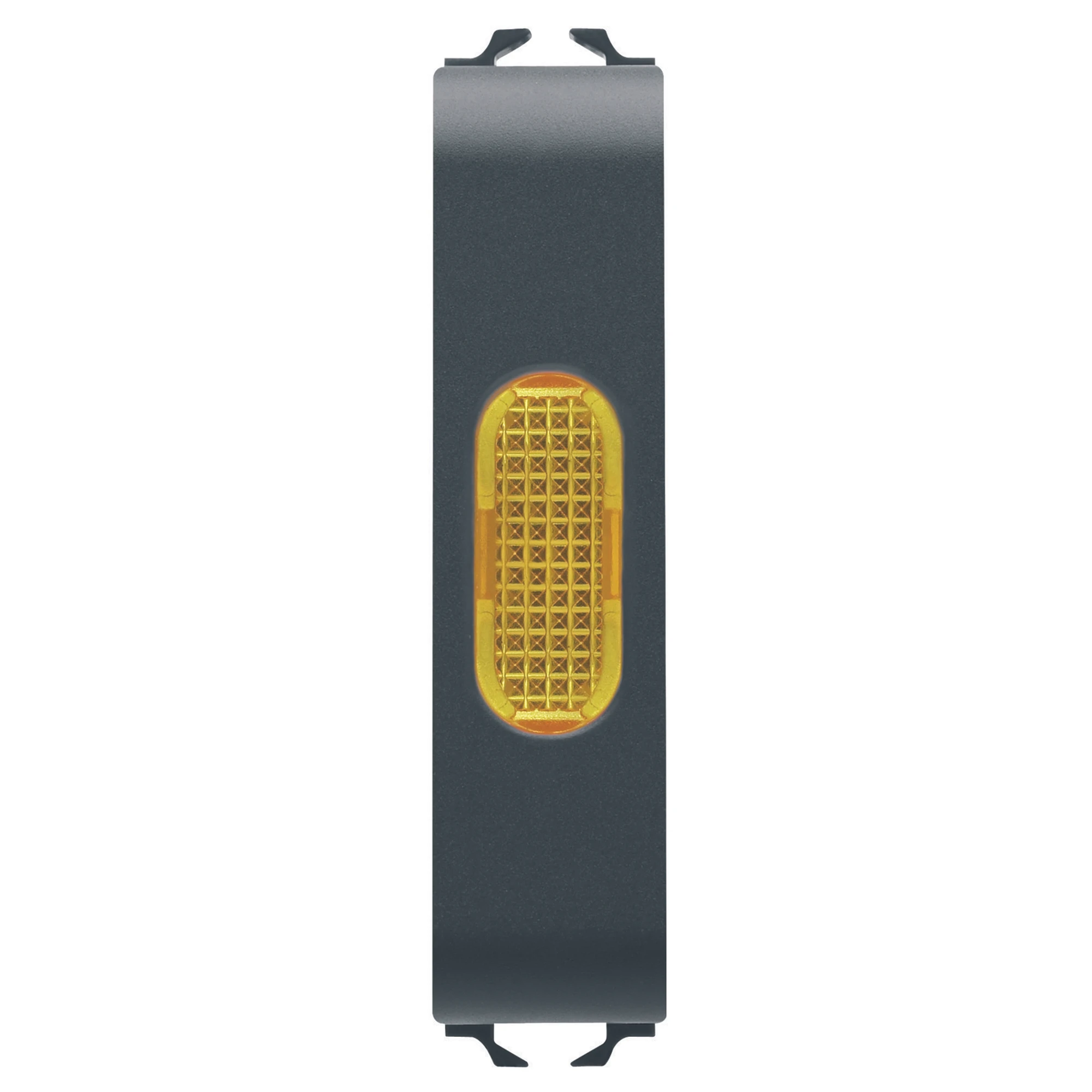 GEWISS GW12644 SINGLE INDICATOR LAMP - AMBER - 1/2 MODULE - SATIN BLACK - CHORUSMART (img_001)