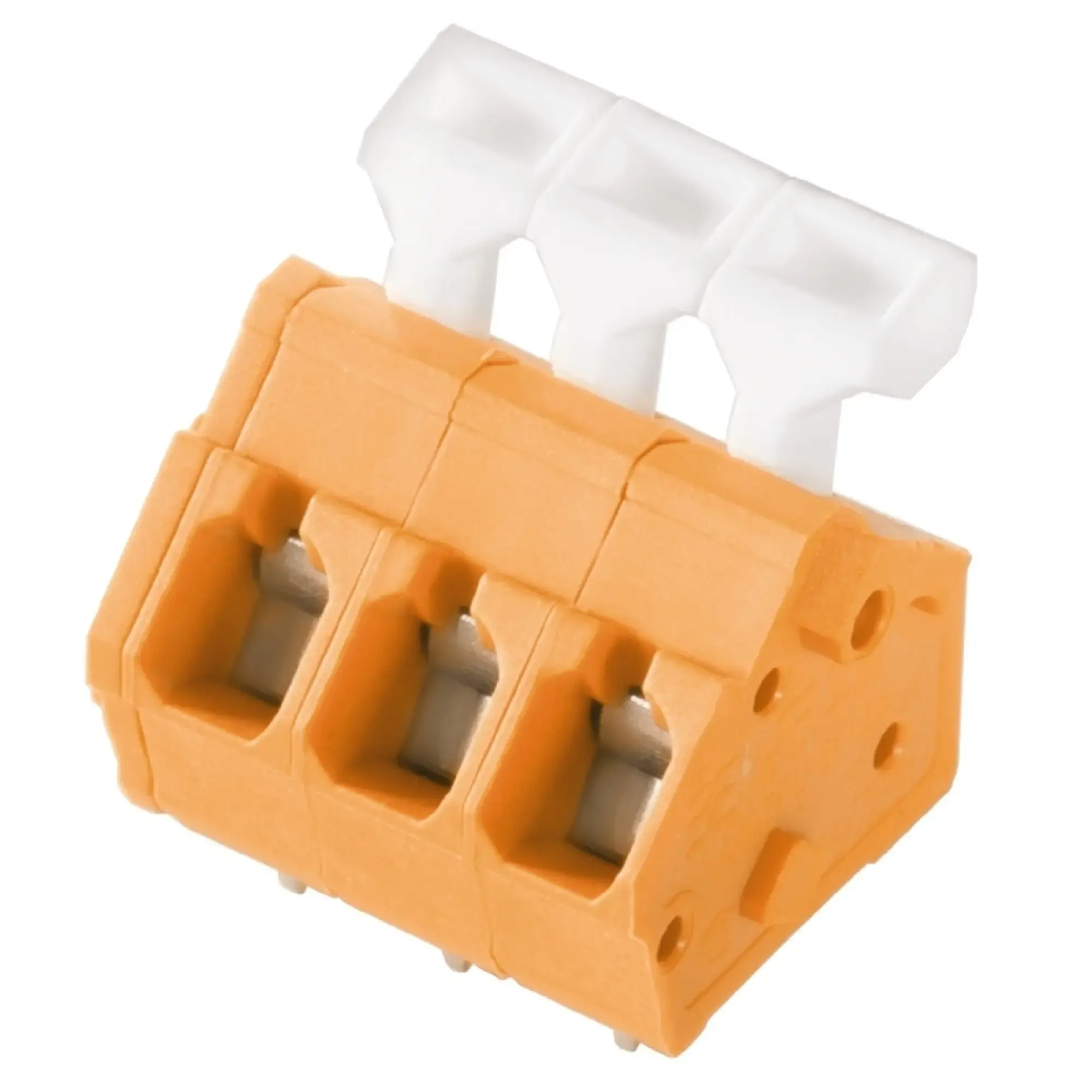 Weidmüller 1914580000 PCB terminal, 320 V, 24 A, Pitch in mm: 5.00, 2.5 mm², Number of poles: 3, Tension clamp connection with actuator, THT solder connection, 135°, Box (img_001) Weidmüller 1914580000 PCB terminal, 320 V, 24 A, Pitch in mm: 5.00, 2.5 mm², Number of poles: 3, Tension clamp connection with actuator, THT solder connection, 135°, Box (img_001)